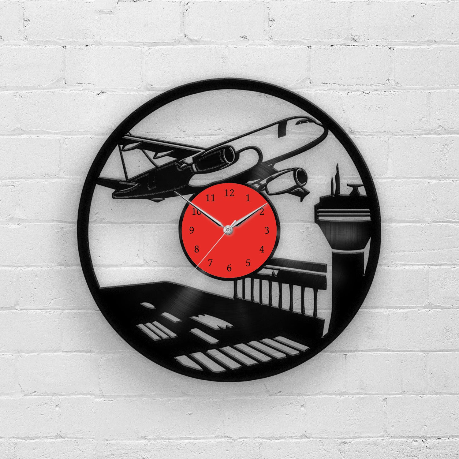 Airplane - 33rpm Vinyl Record Wall Clock