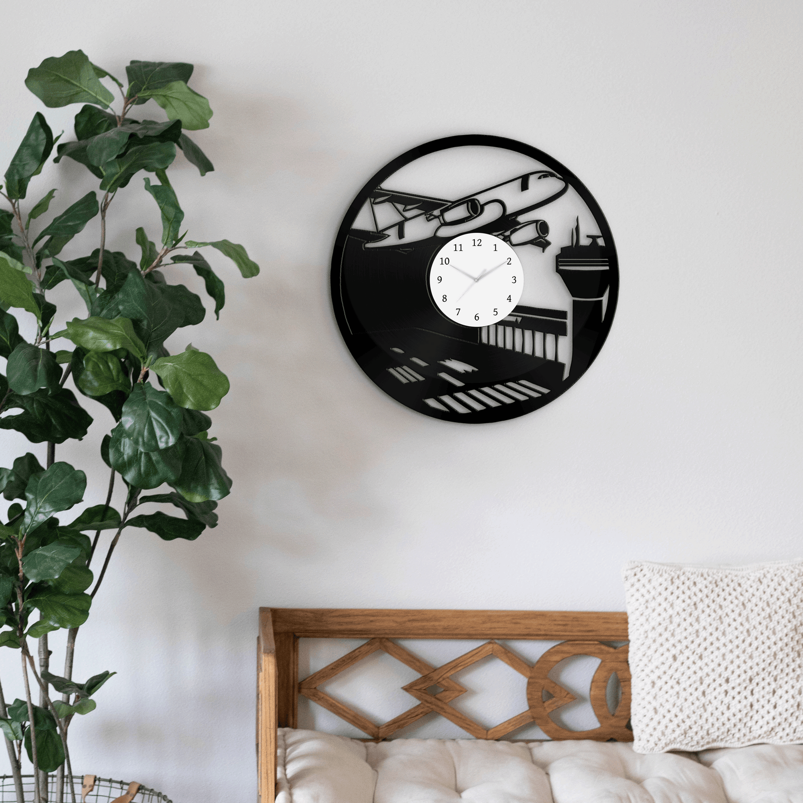 Airplane - 33rpm Vinyl Record Wall Clock