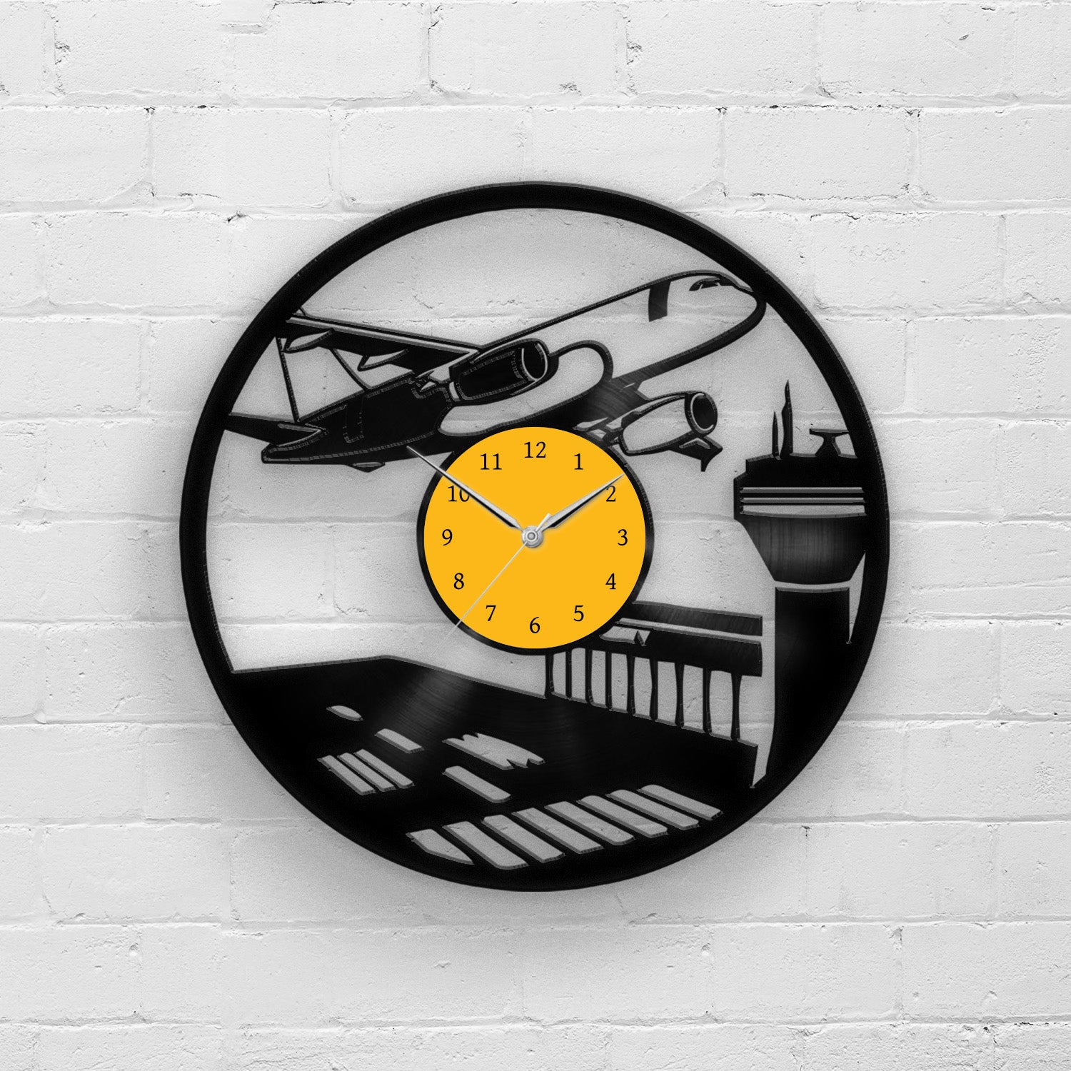 Airplane - 33rpm Vinyl Record Wall Clock