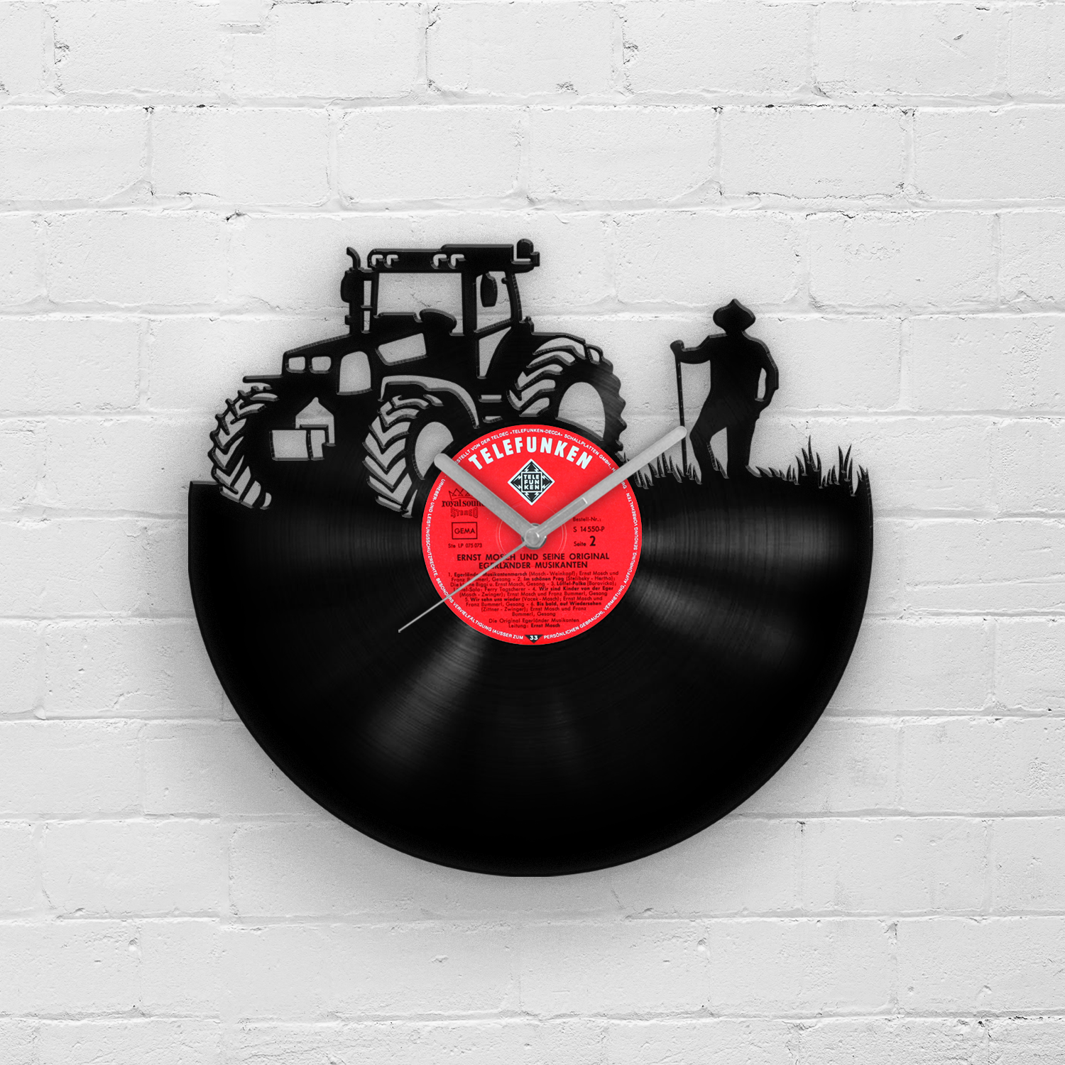 Tractor and a farmer - Vinyl Wall Clock