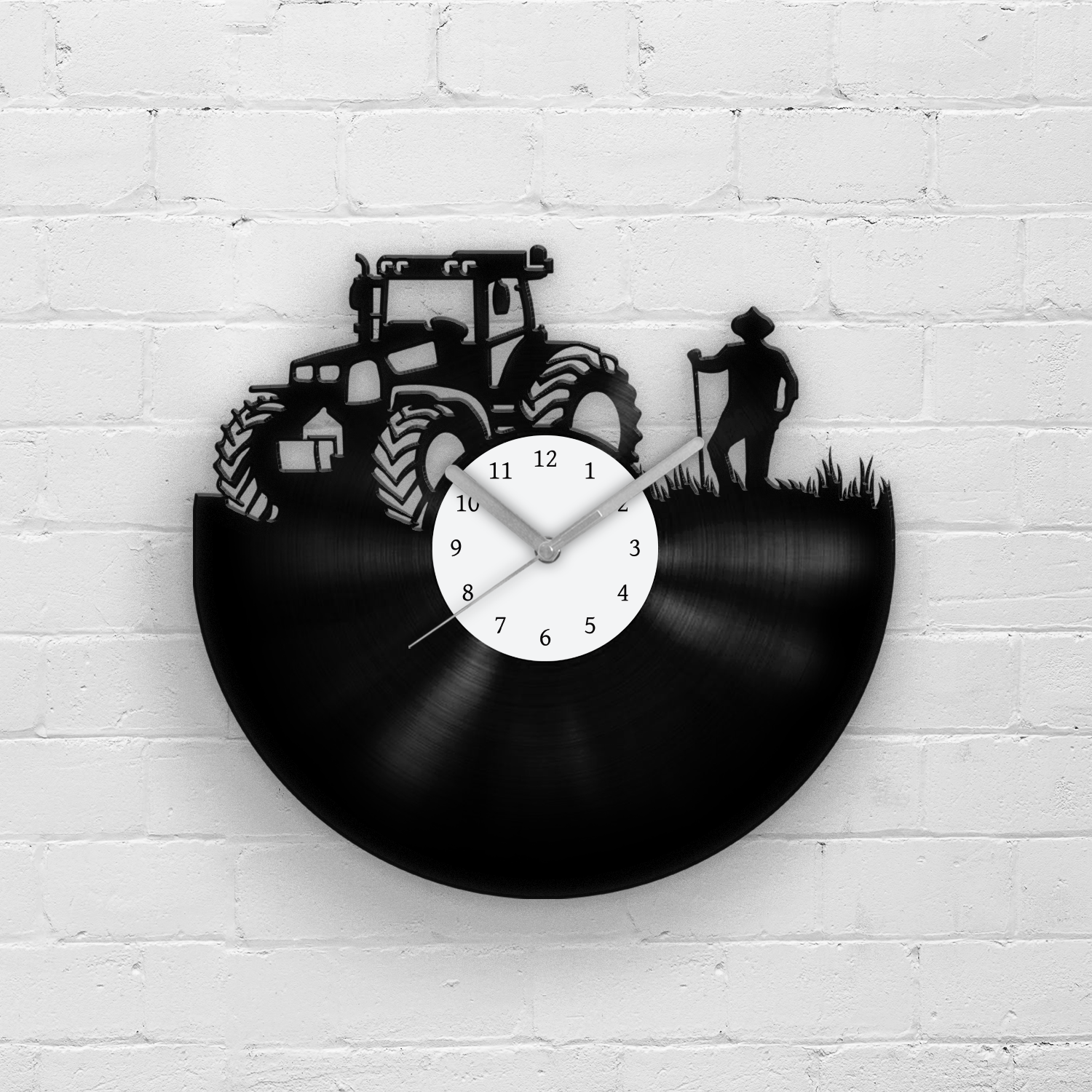 Tractor and a farmer - Vinyl Wall Clock