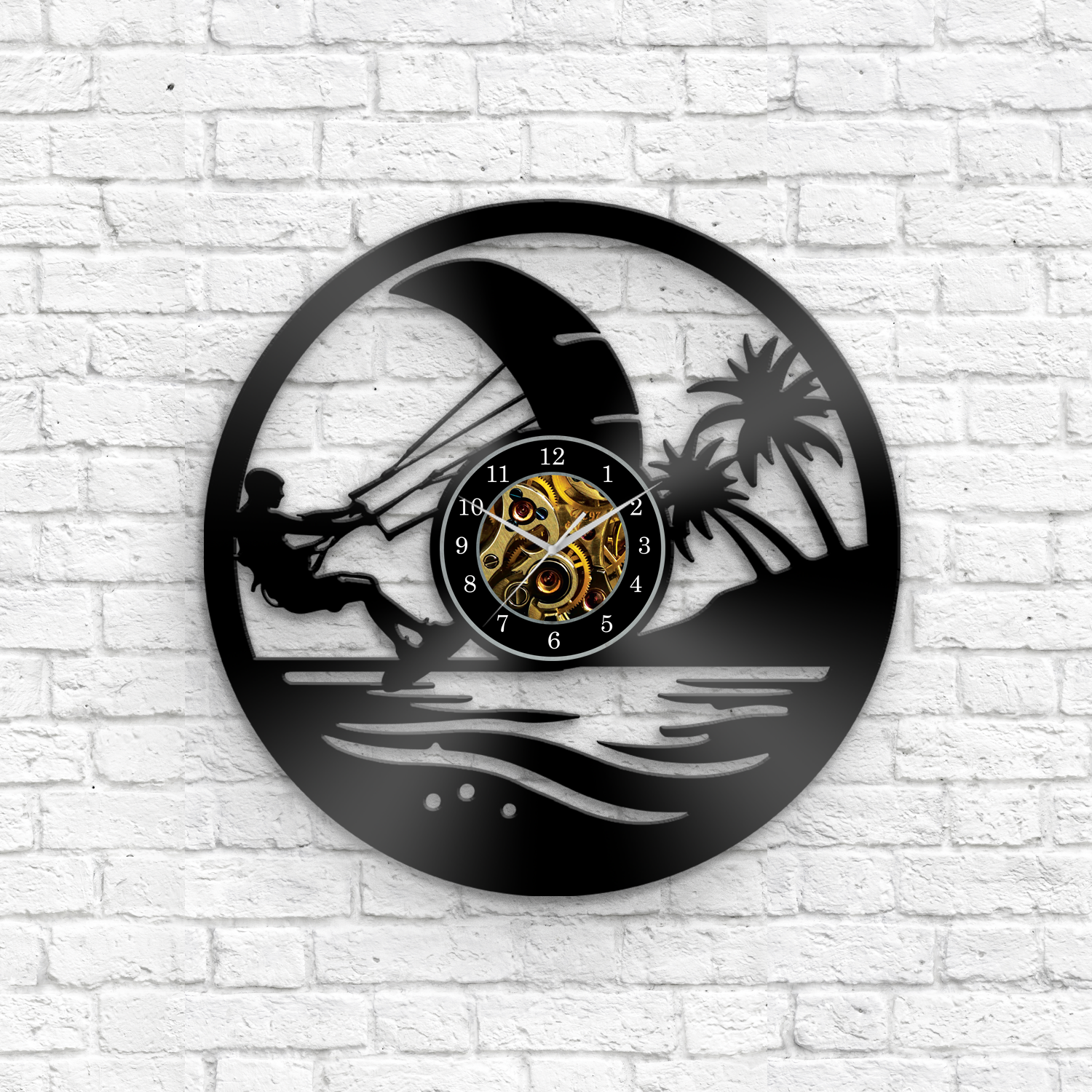 Kiteboarding - Vinyl Record Clock