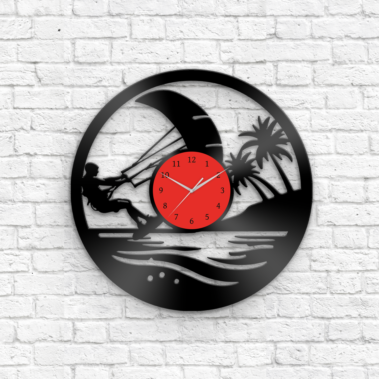 Kiteboarding - Vinyl Record Clock