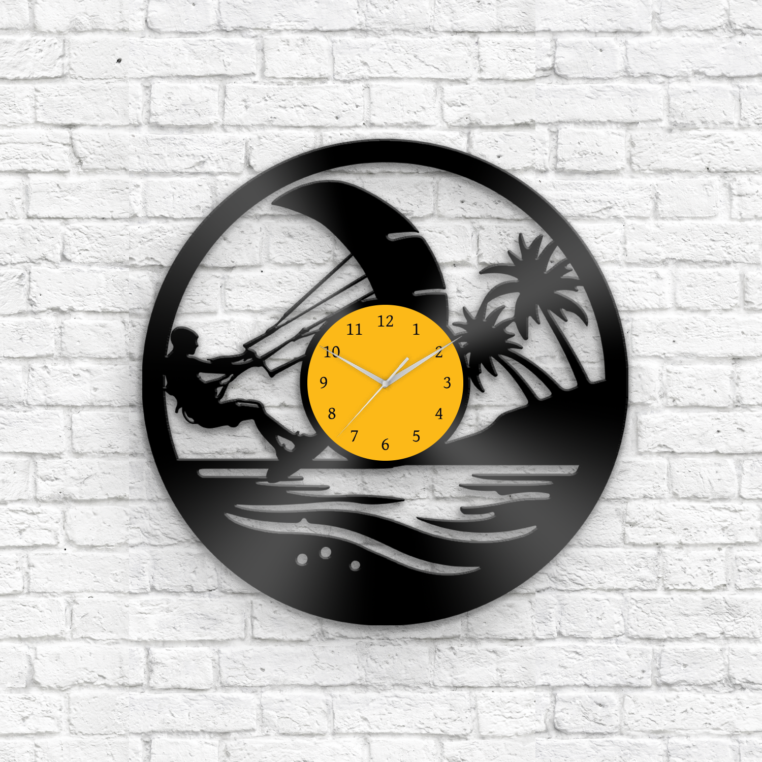 Kiteboarding - Vinyl Record Clock