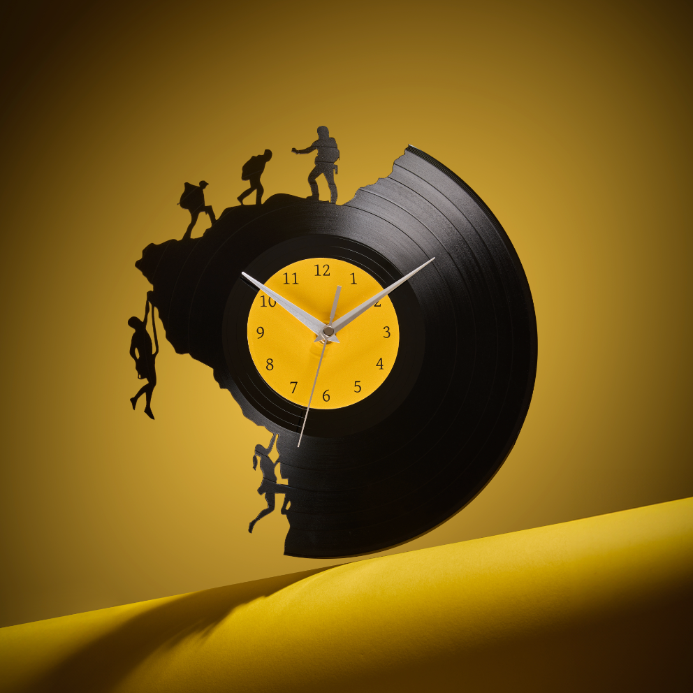 Climbing Men - Vinyl Record Wall Clock