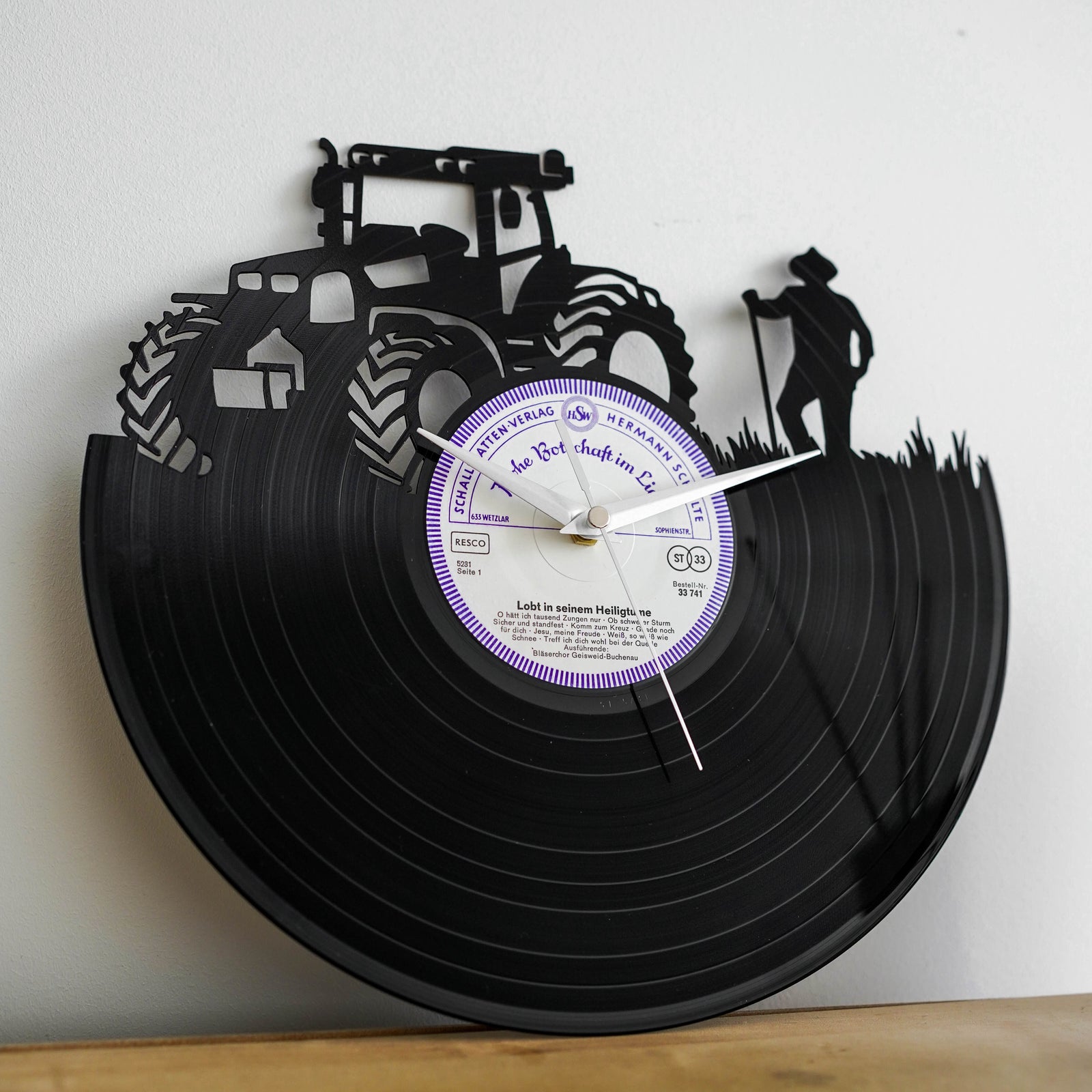 Tractor and a farmer - Vinyl Wall Clock