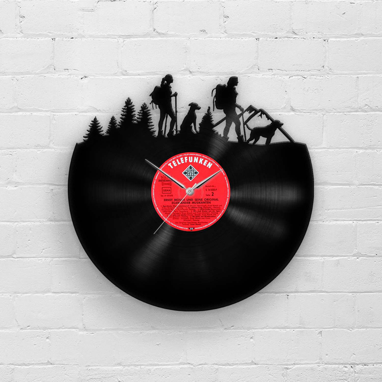 HIKING GIRLS - Vinyl Record Wall Clock