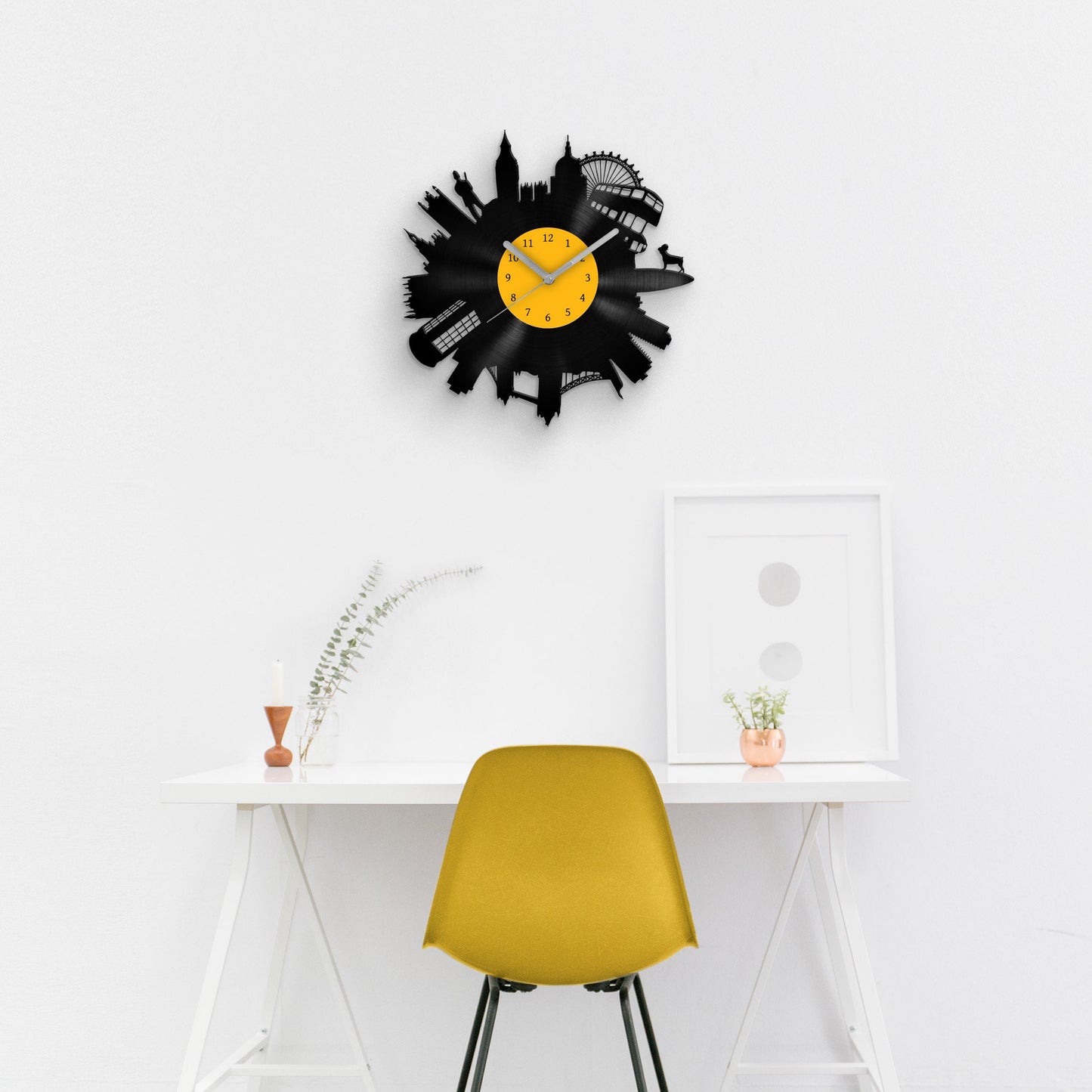 LONDON CITY SKYLINE - vinyl record clock