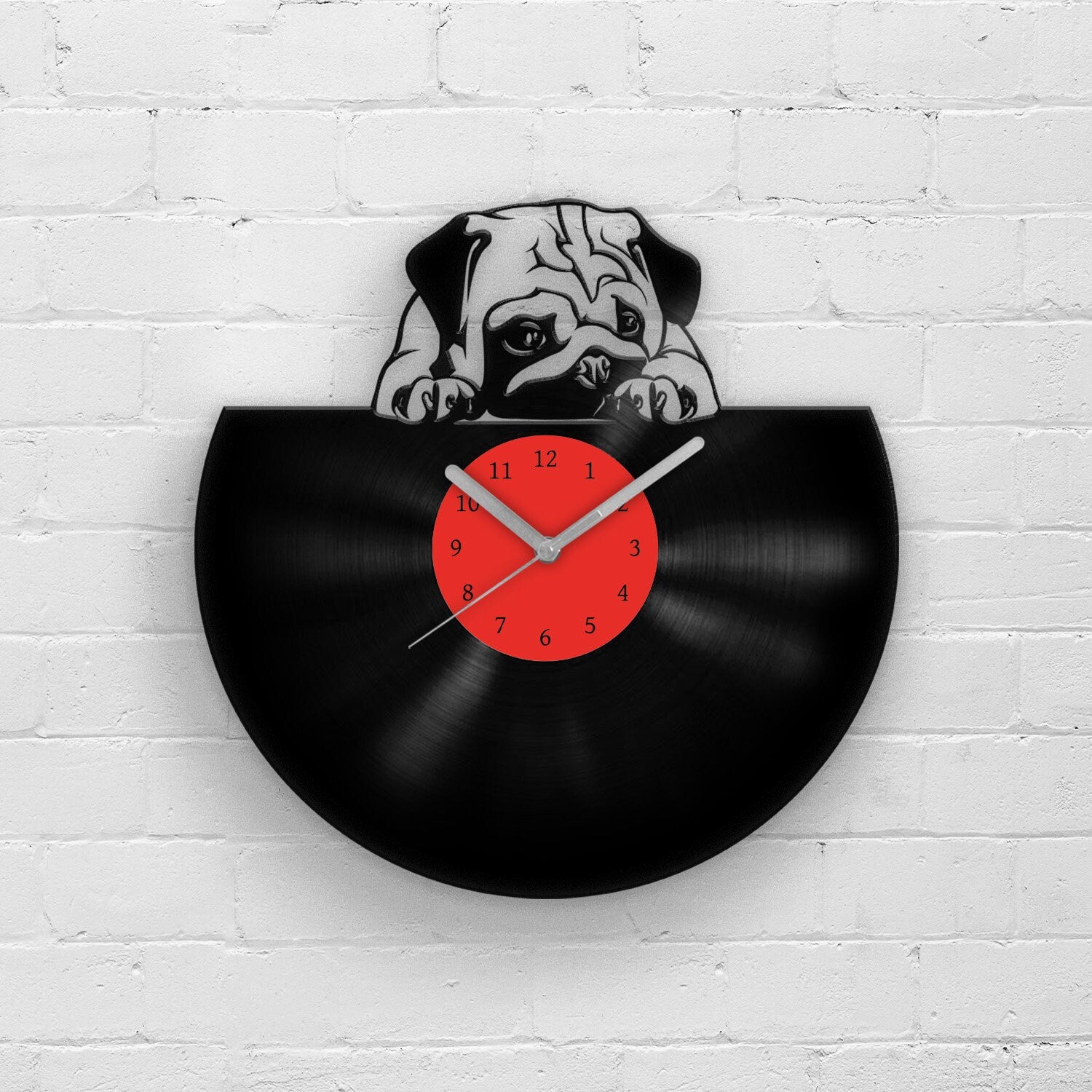 PUG LOVER GIFT - Vinyl Record Wall Clock