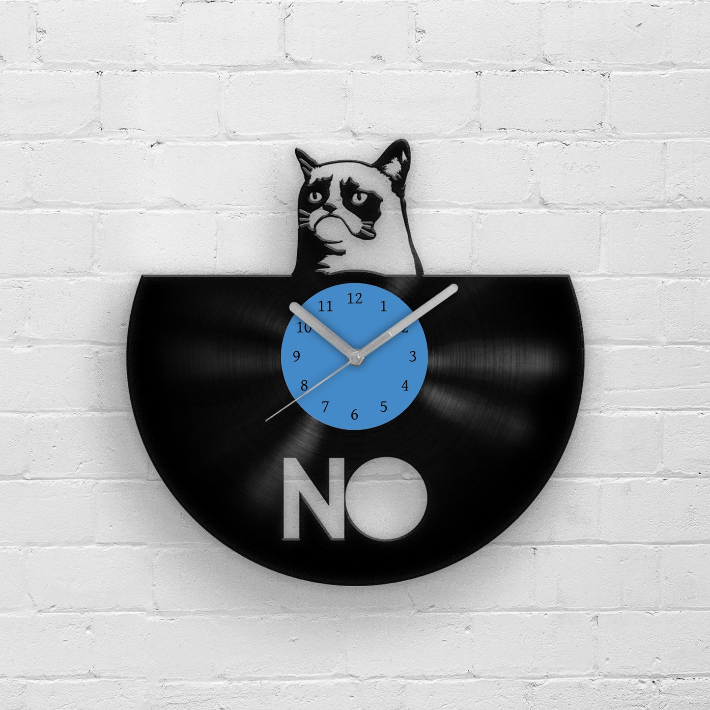 CUTE CAT PORTRAIT - GRUMPY CAT - Vinyl Record Clock