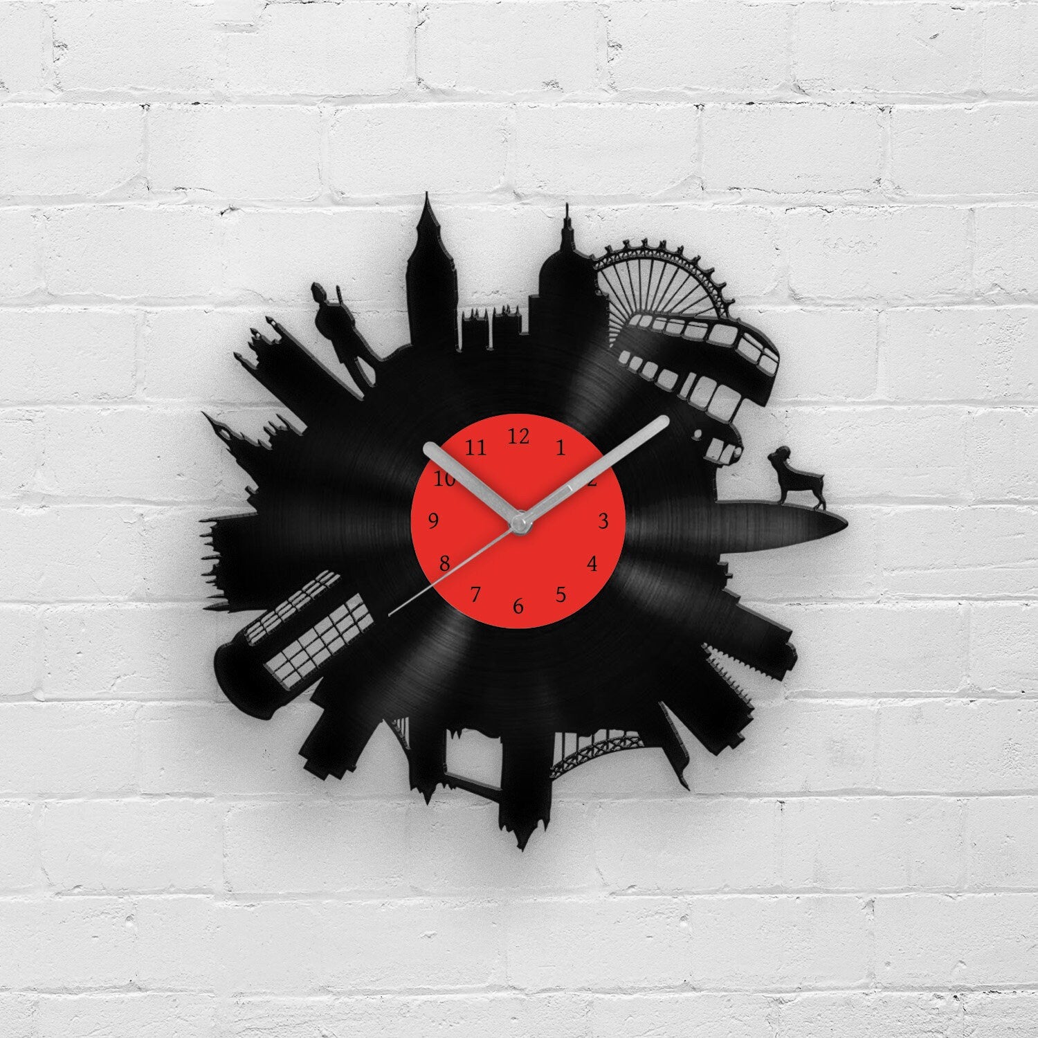 LONDON CITY SKYLINE - vinyl record clock
