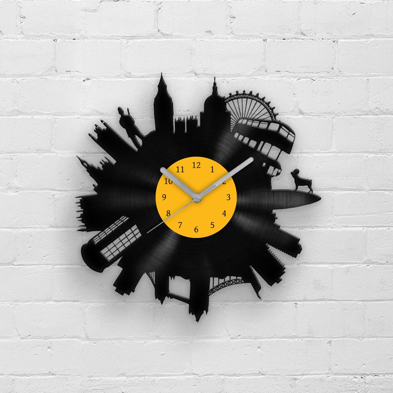 LONDON CITY SKYLINE - vinyl record clock