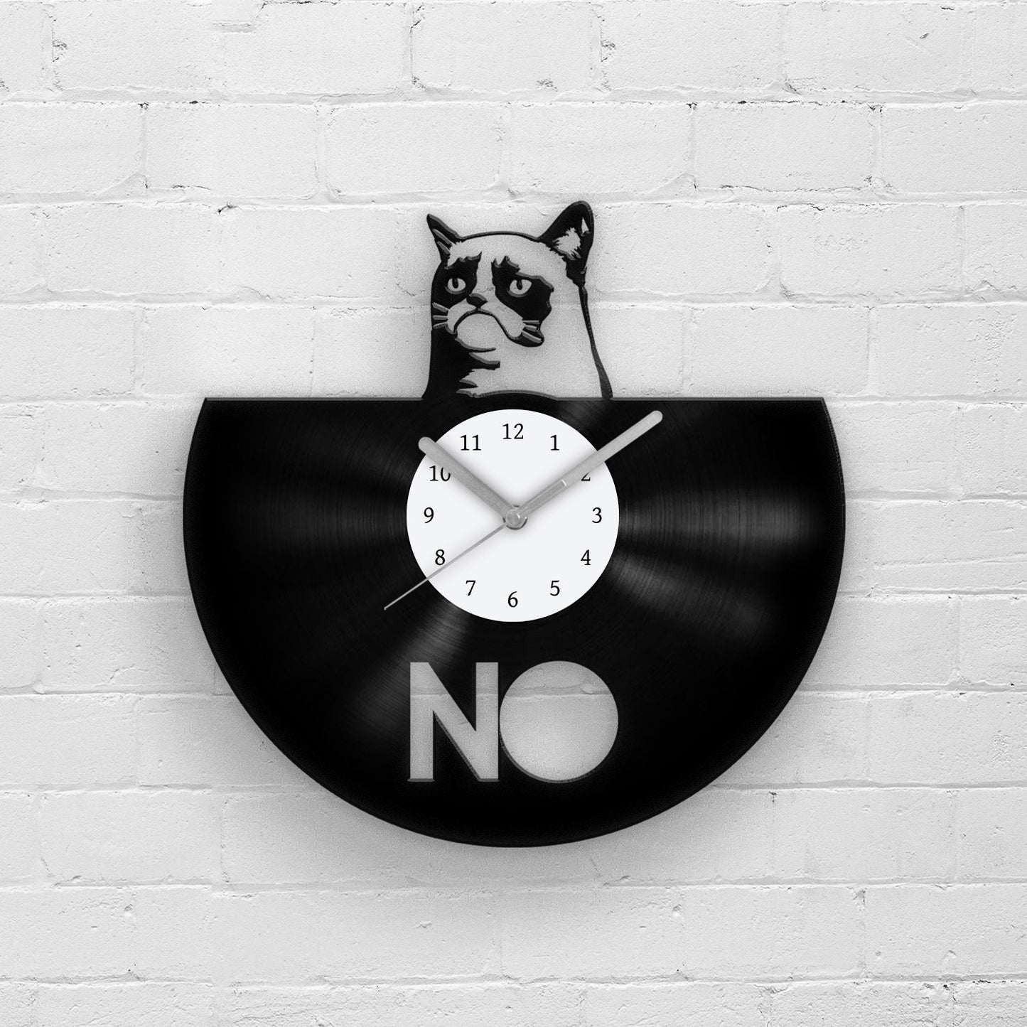 CUTE CAT PORTRAIT - GRUMPY CAT - Vinyl Record Clock