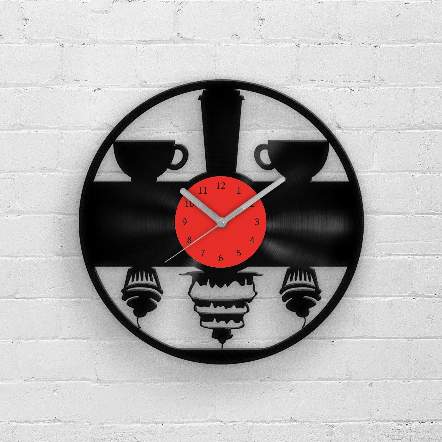 COFFEE and CUPCAKES - Vinyl Record Clock 12