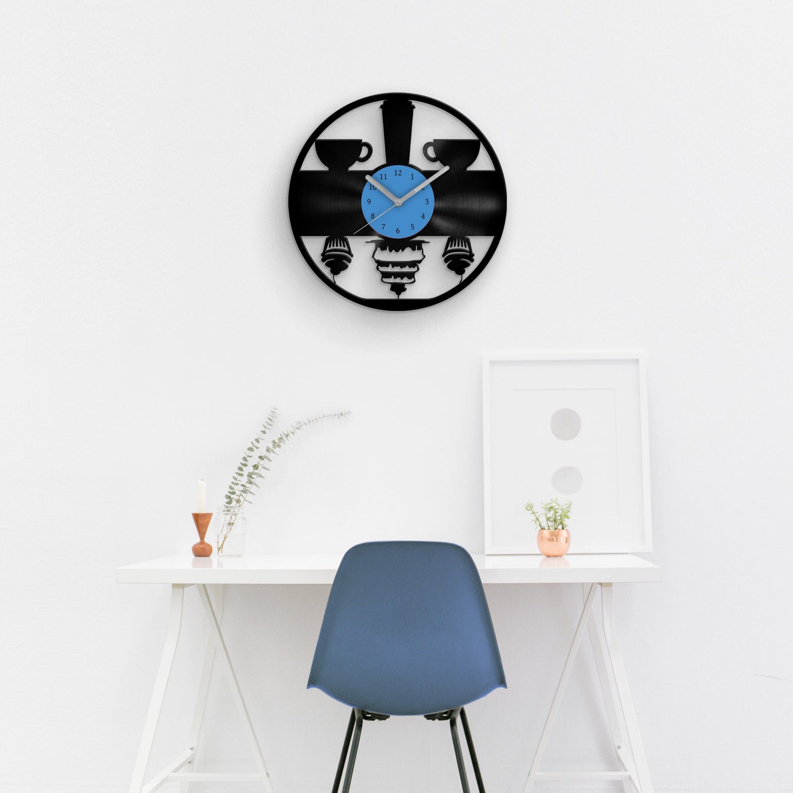 COFFEE and CUPCAKES - Vinyl Record Clock 12