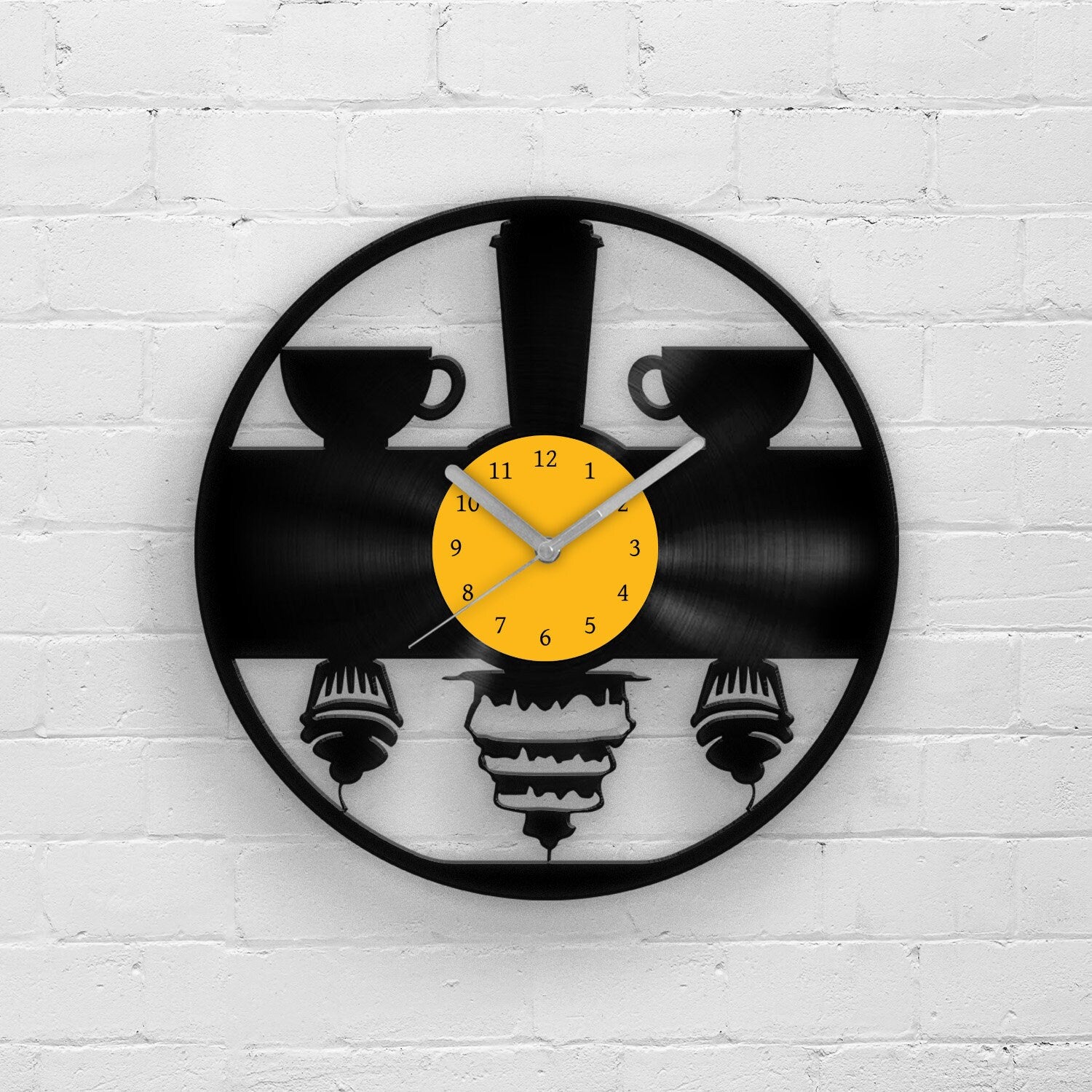 COFFEE and CUPCAKES - Vinyl Record Clock 12