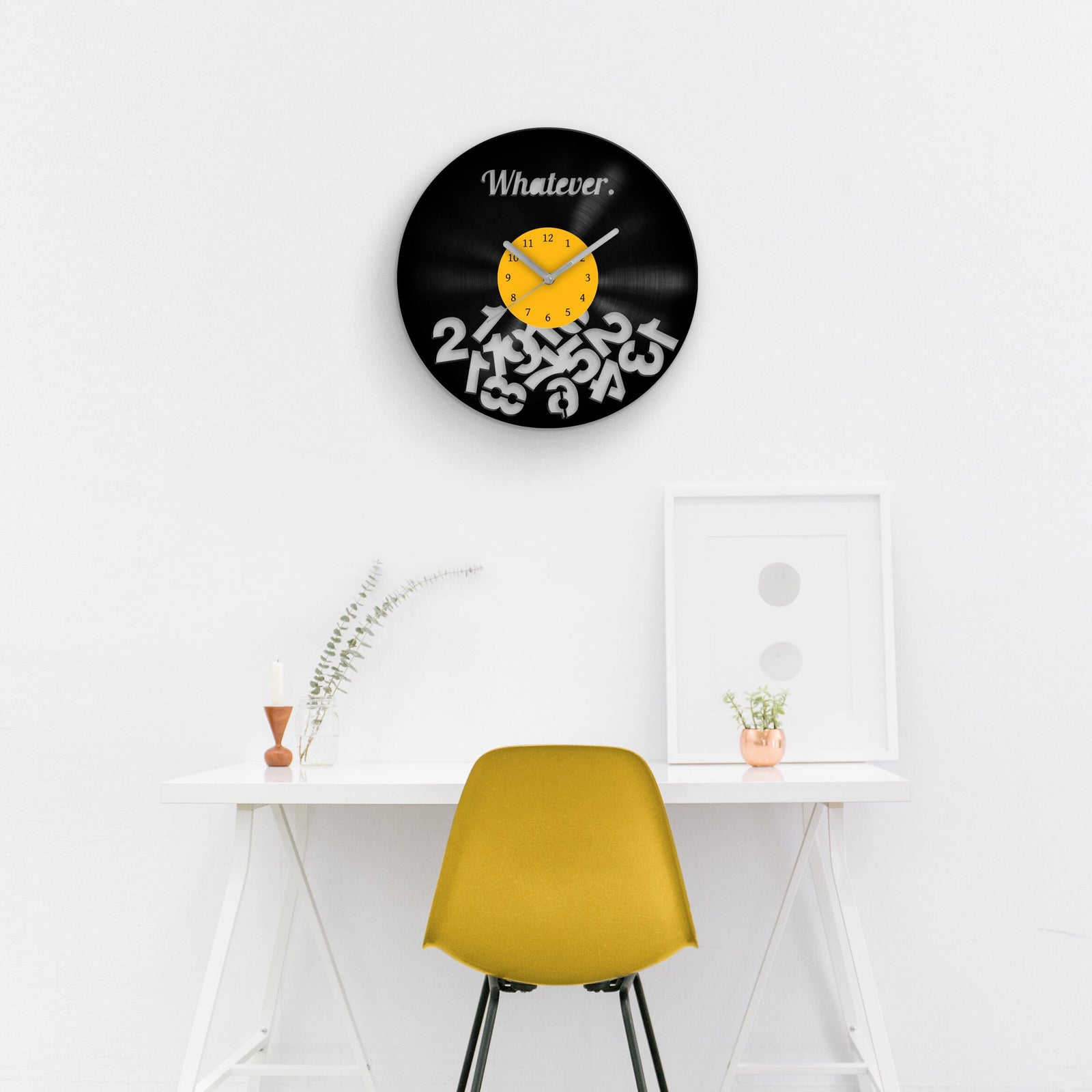 WHATEVER QUOTE - Vinyl Record Wall Clock