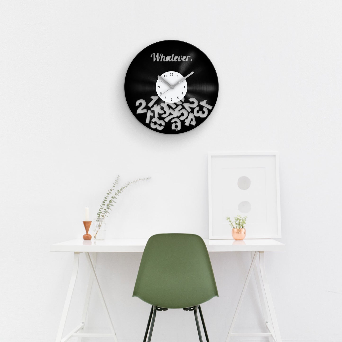 WHATEVER QUOTE - Vinyl Record Wall Clock