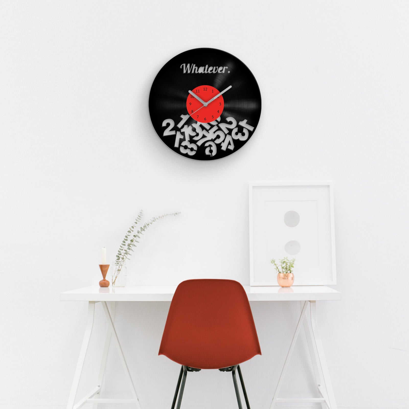 WHATEVER QUOTE - Vinyl Record Wall Clock
