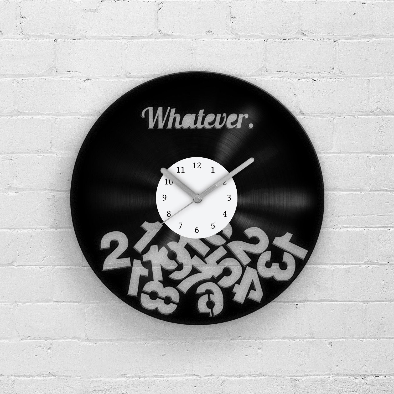 WHATEVER QUOTE - Vinyl Record Wall Clock