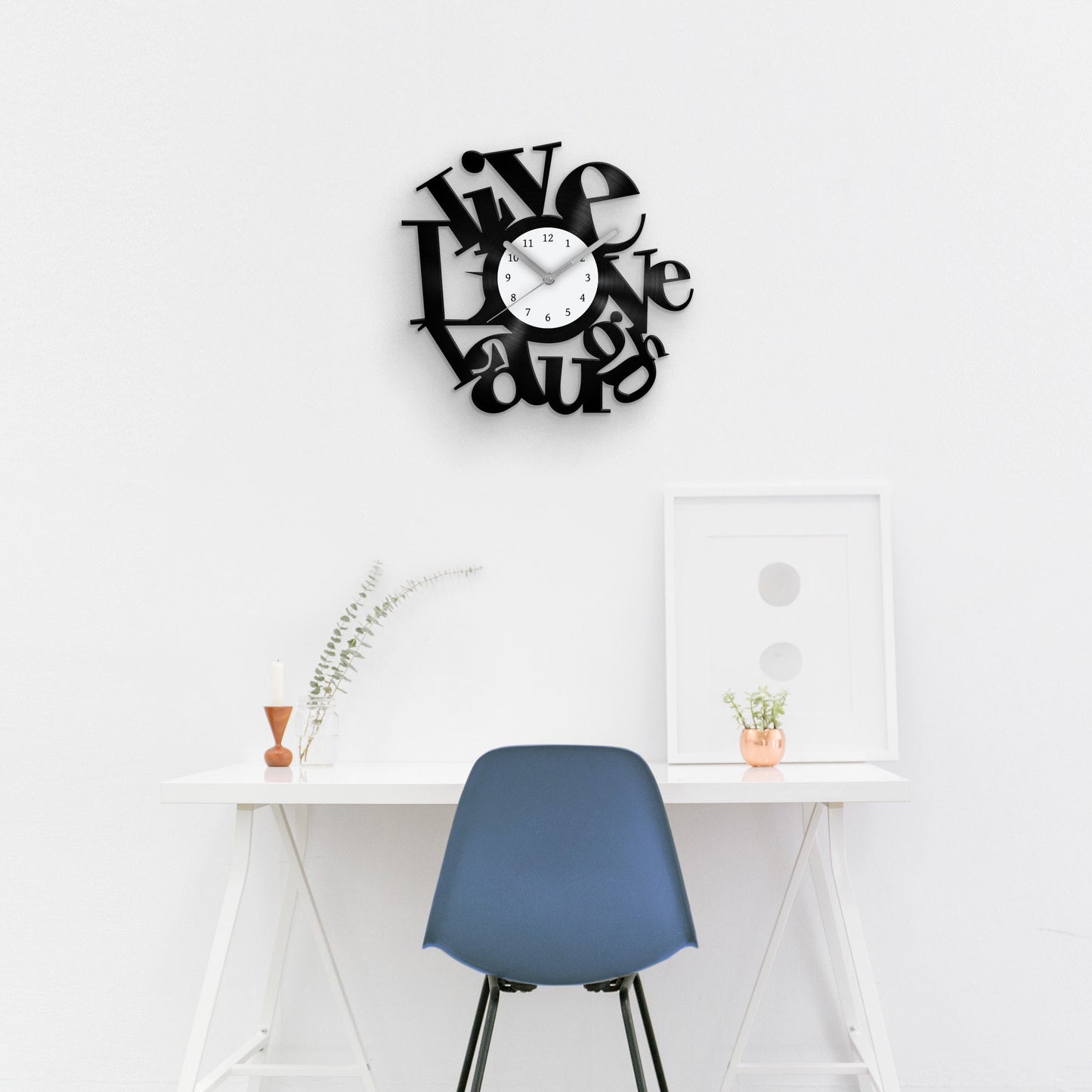 Vinyl Record Wall Clock | LIVE - LOVE - LAUGH