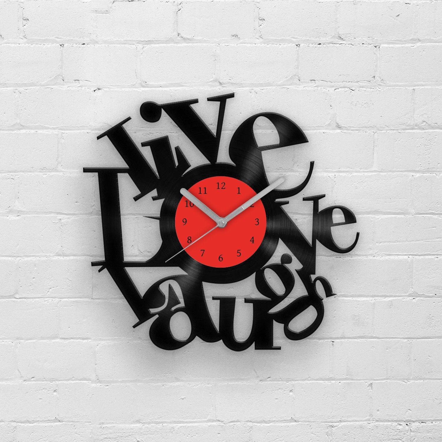 Vinyl Record Wall Clock | LIVE - LOVE - LAUGH