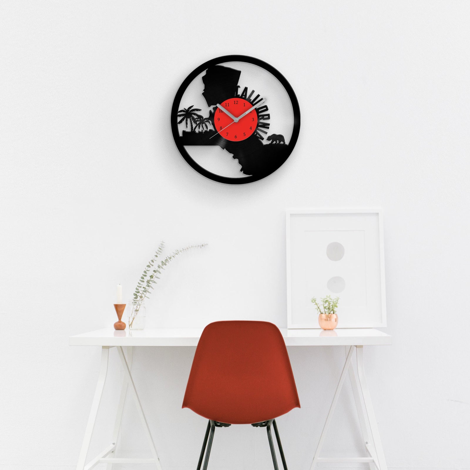 CALIFORNIA STATE MAP - Vinyl Record Wall Clock