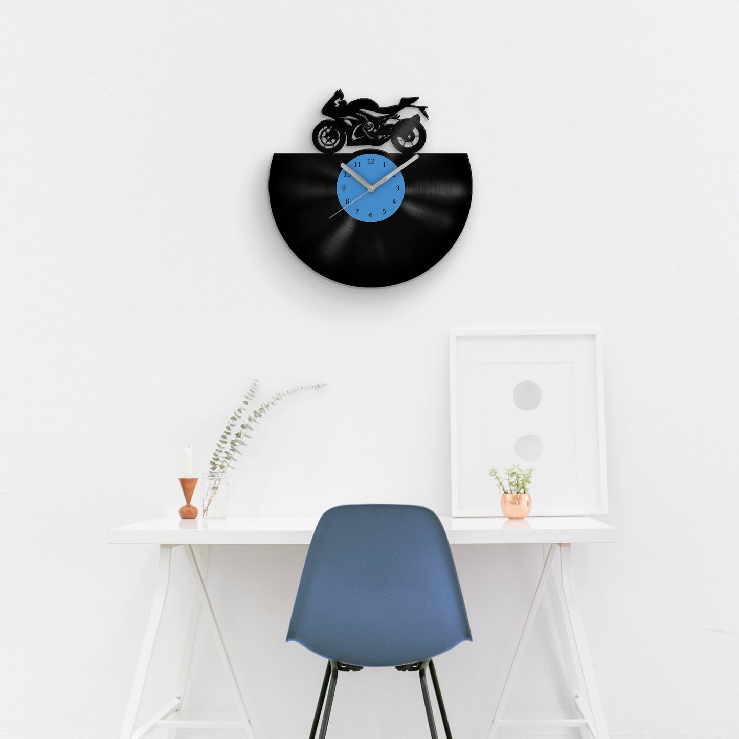 SPORT BIKE SILHOUETTE - Vinyl Record Wall Clock