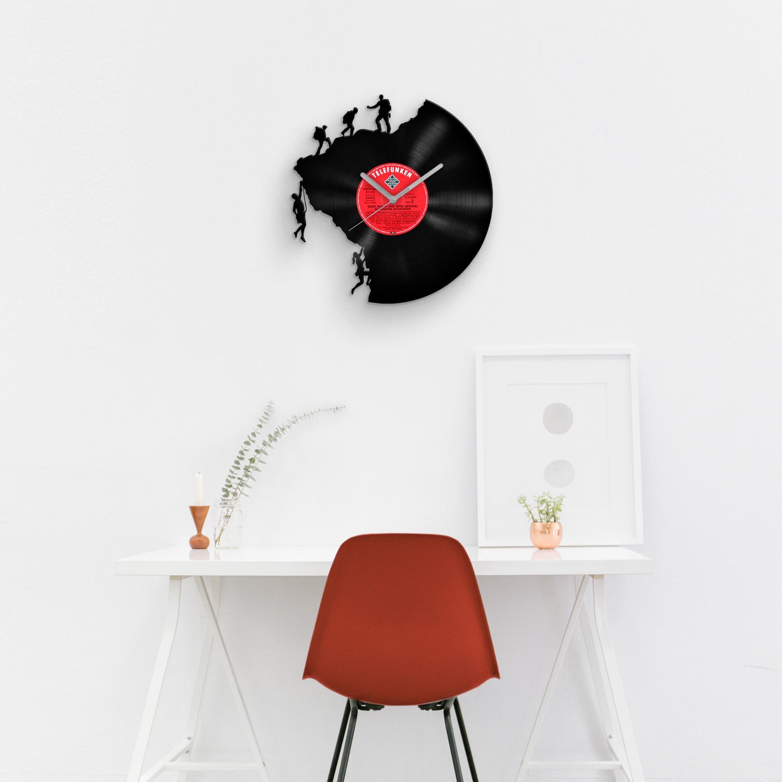 CLIMBING MEN - Vinyl Record Wall Clock