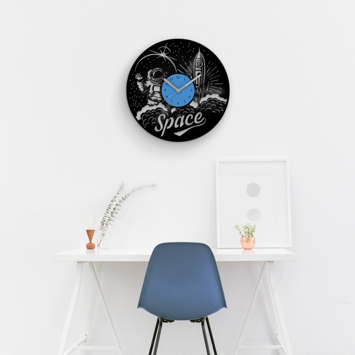 SPACE THEMED Vinyl Record Wall Clock