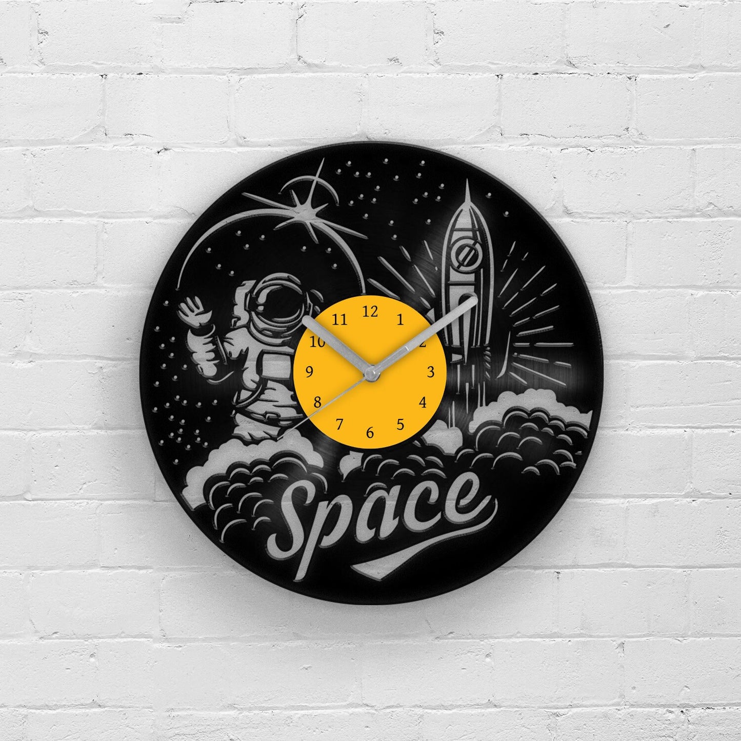 SPACE THEMED Vinyl Record Wall Clock