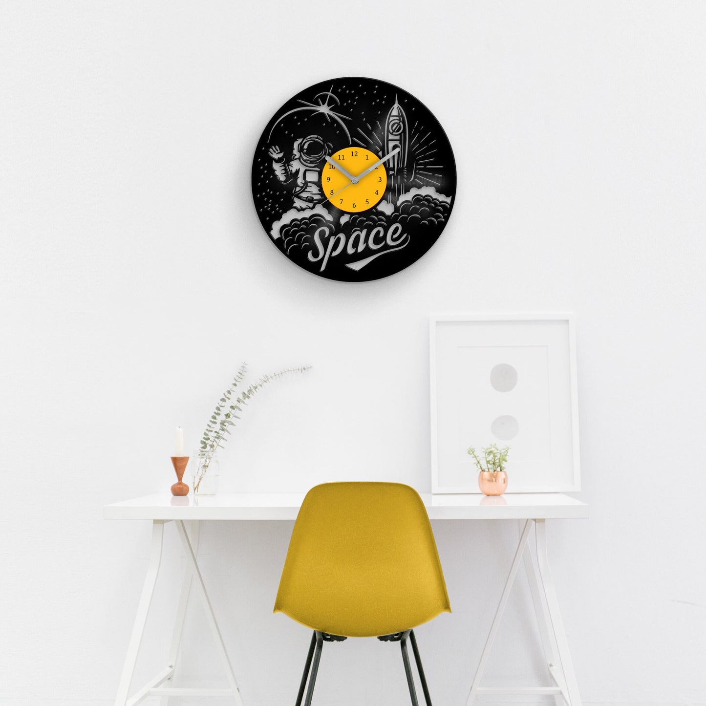 SPACE THEMED Vinyl Record Wall Clock