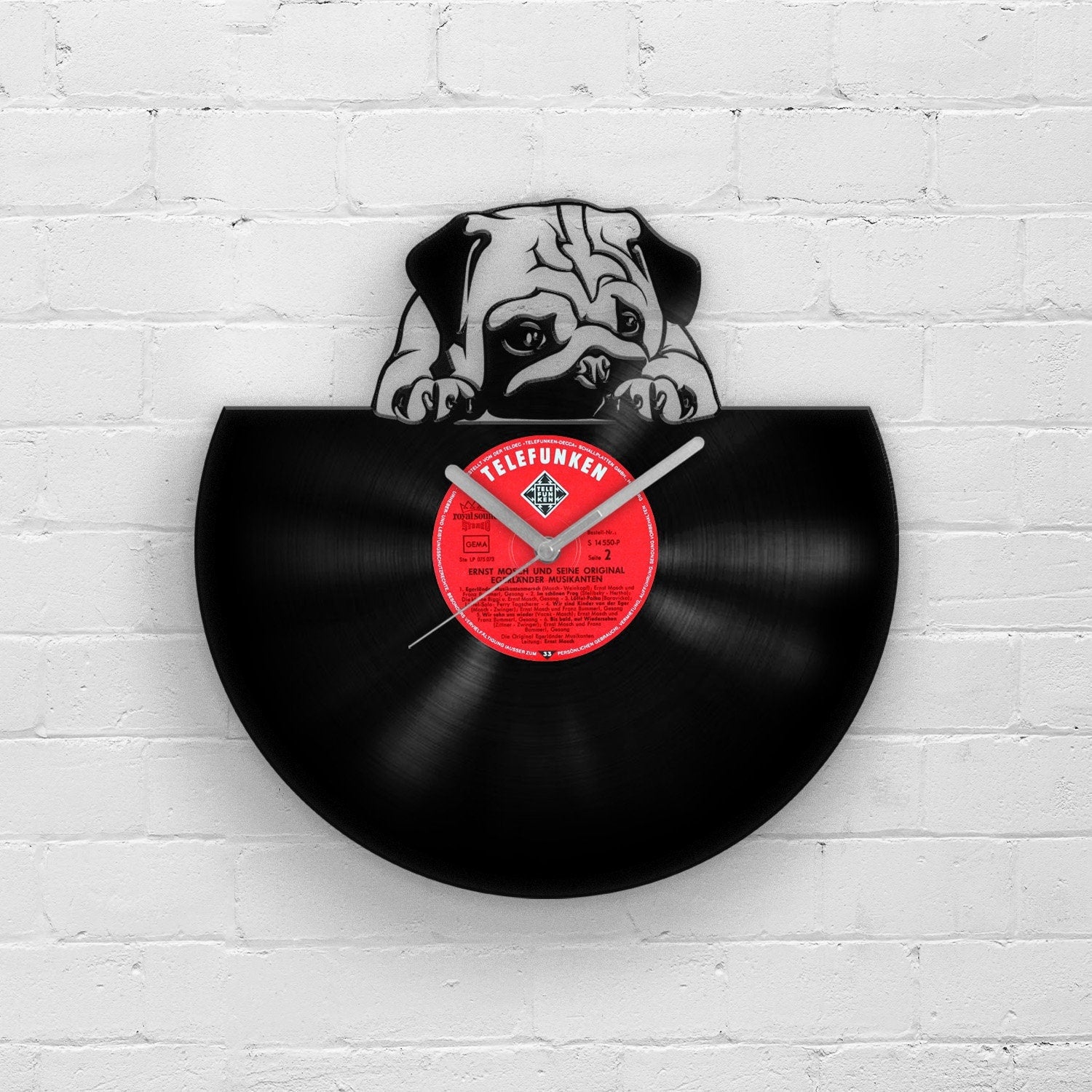 PUG LOVER GIFT - Vinyl Record Wall Clock
