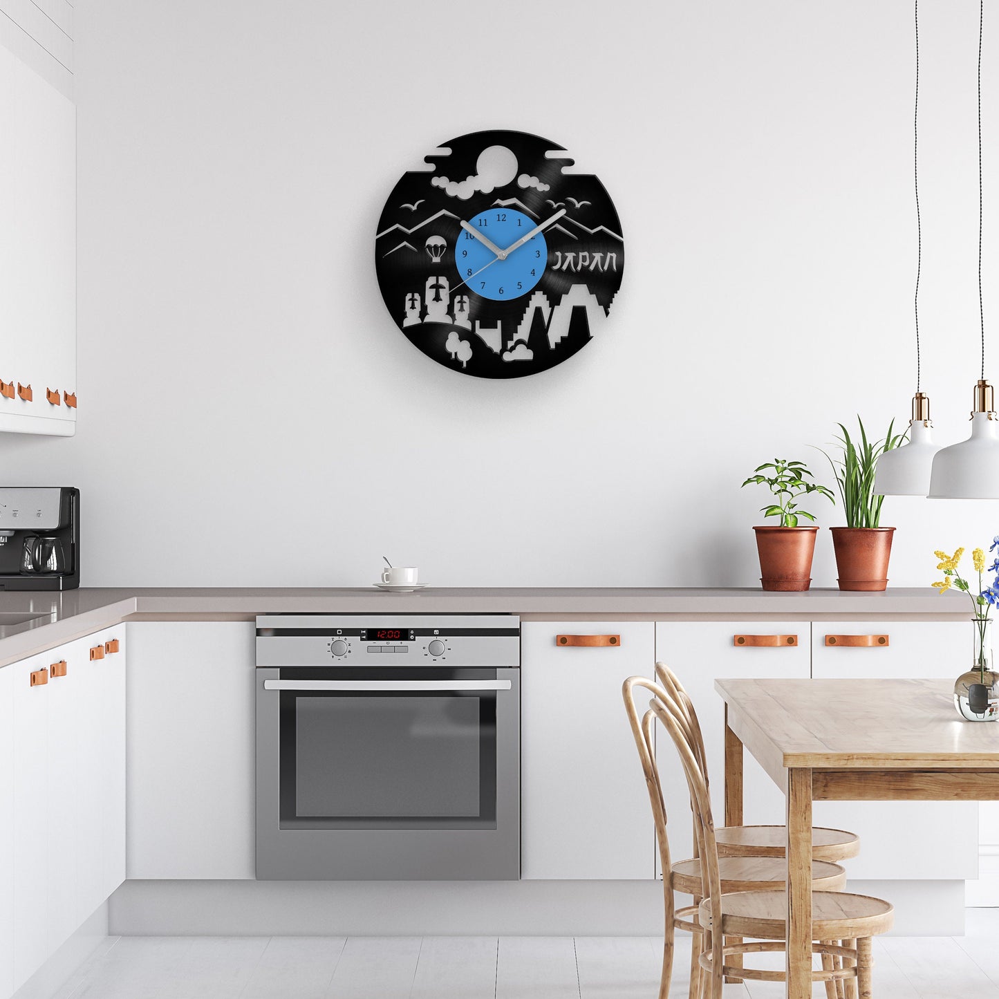 JAPAN SILHOUETTE - Vinyl Record Clock