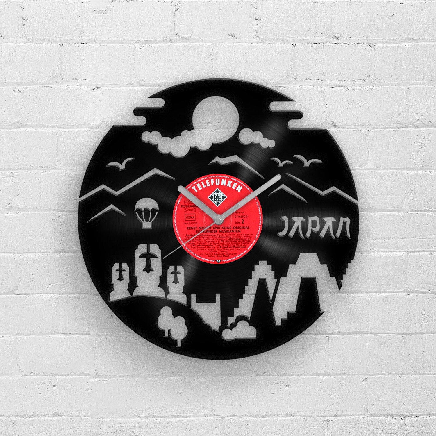 JAPAN SILHOUETTE - Vinyl Record Clock