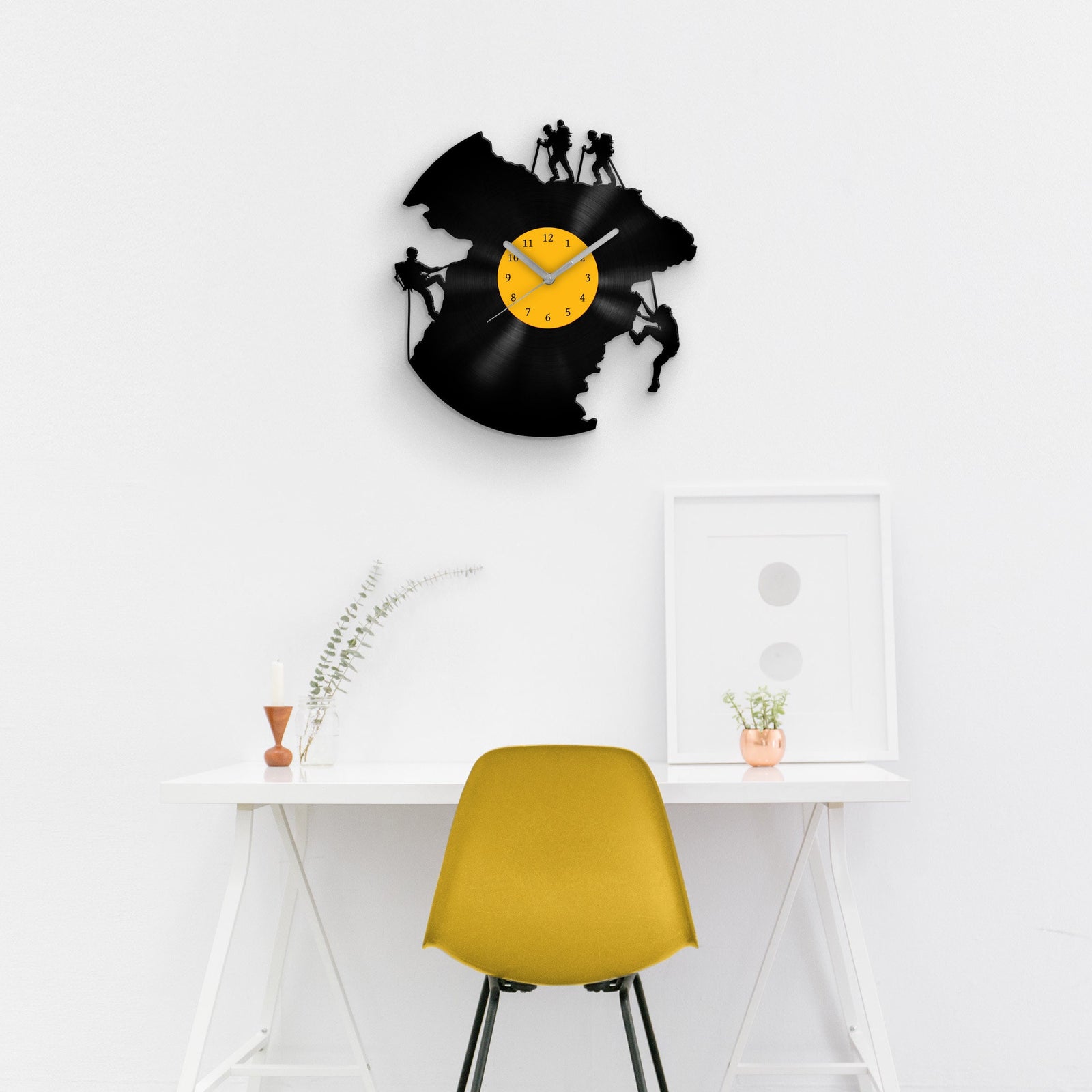 Climbing Men - Vinyl Record Wall Clock 12''
