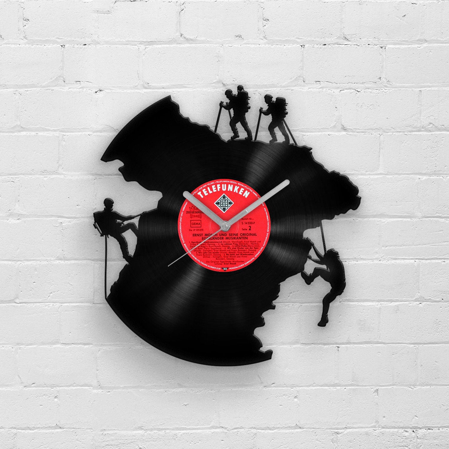 Climbing Men - Vinyl Record Wall Clock 12''