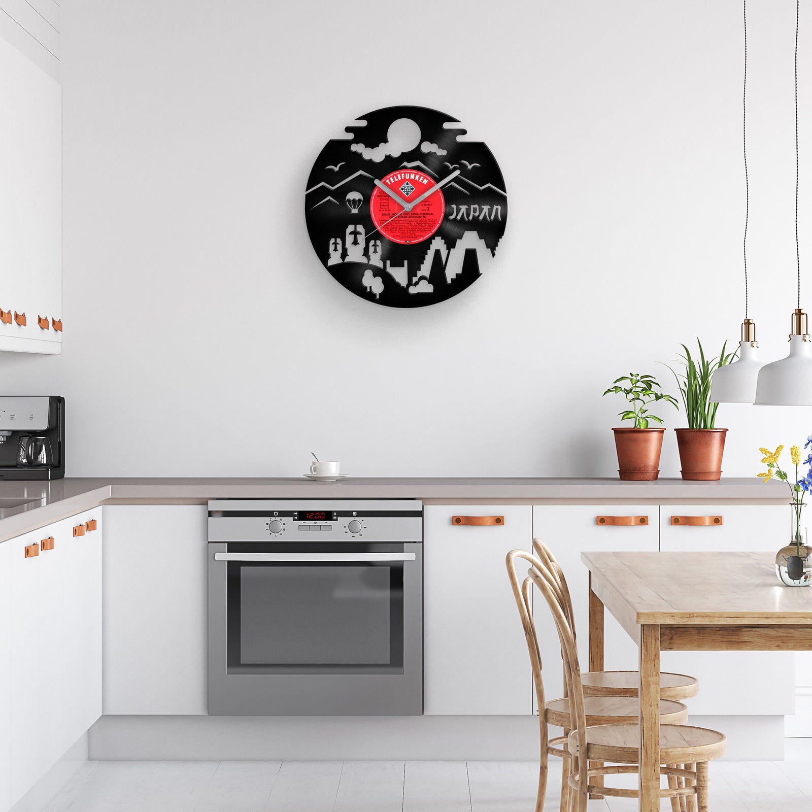 JAPAN SILHOUETTE - Vinyl Record Clock