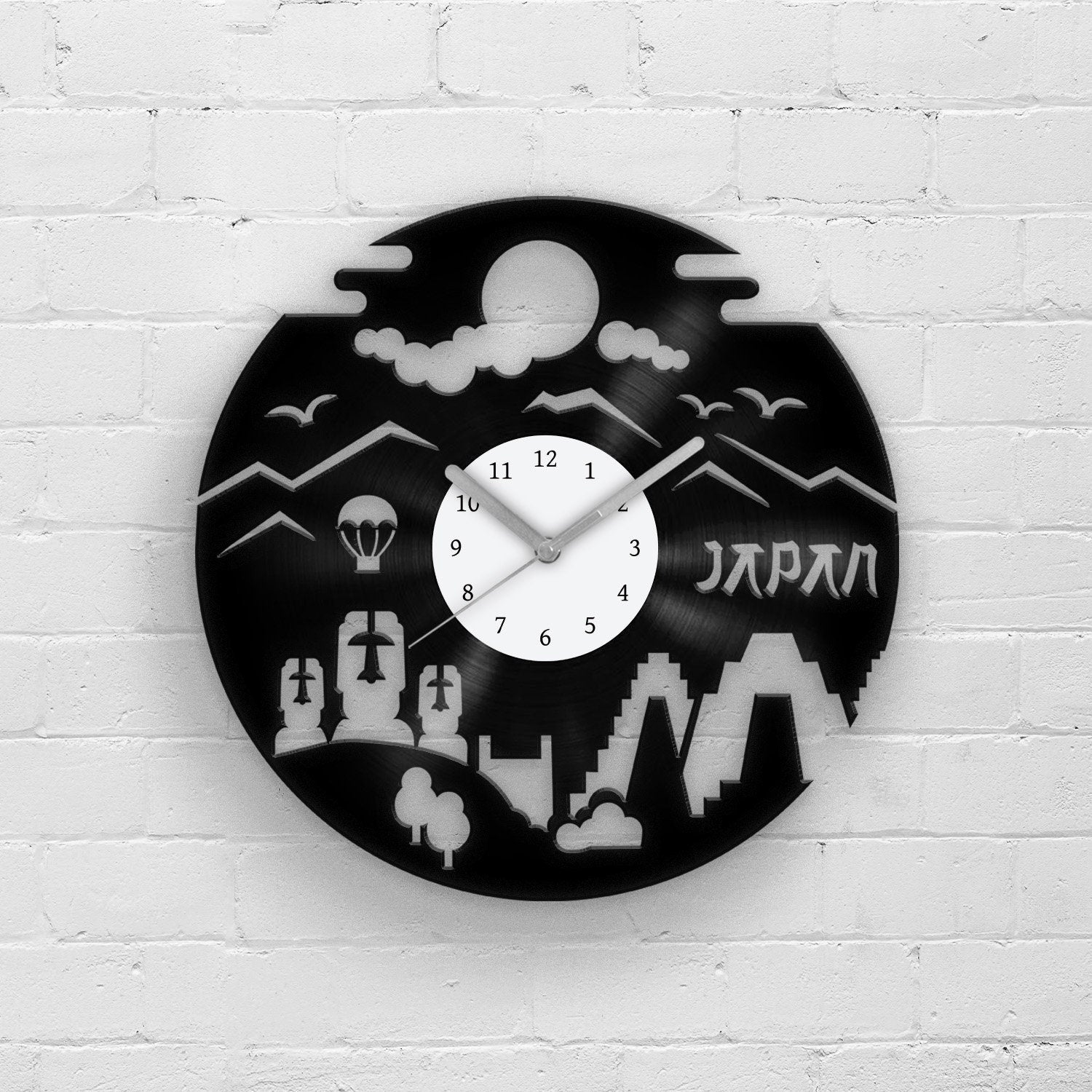 JAPAN SILHOUETTE - Vinyl Record Clock