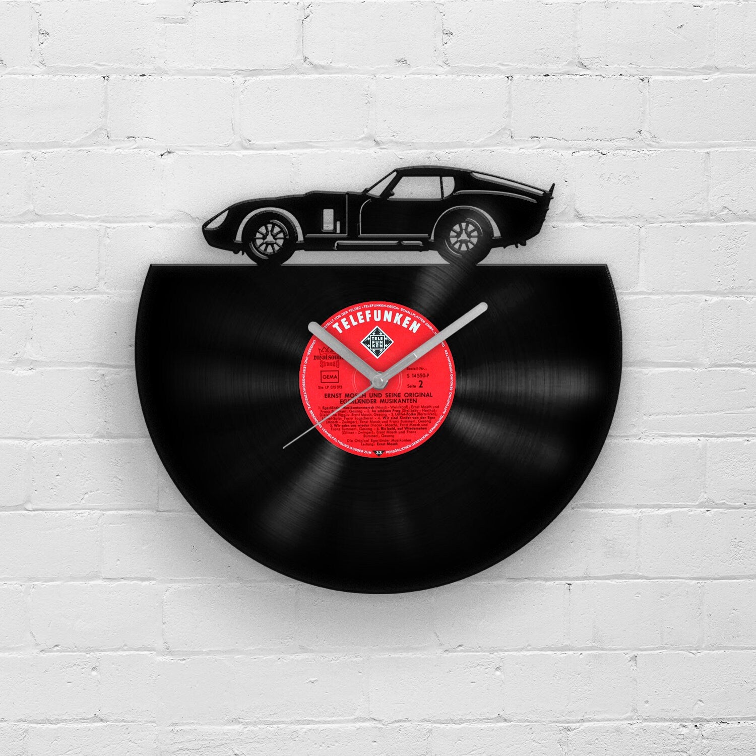 VINTAGE SPORTS CAR - Vinyl Clock 12