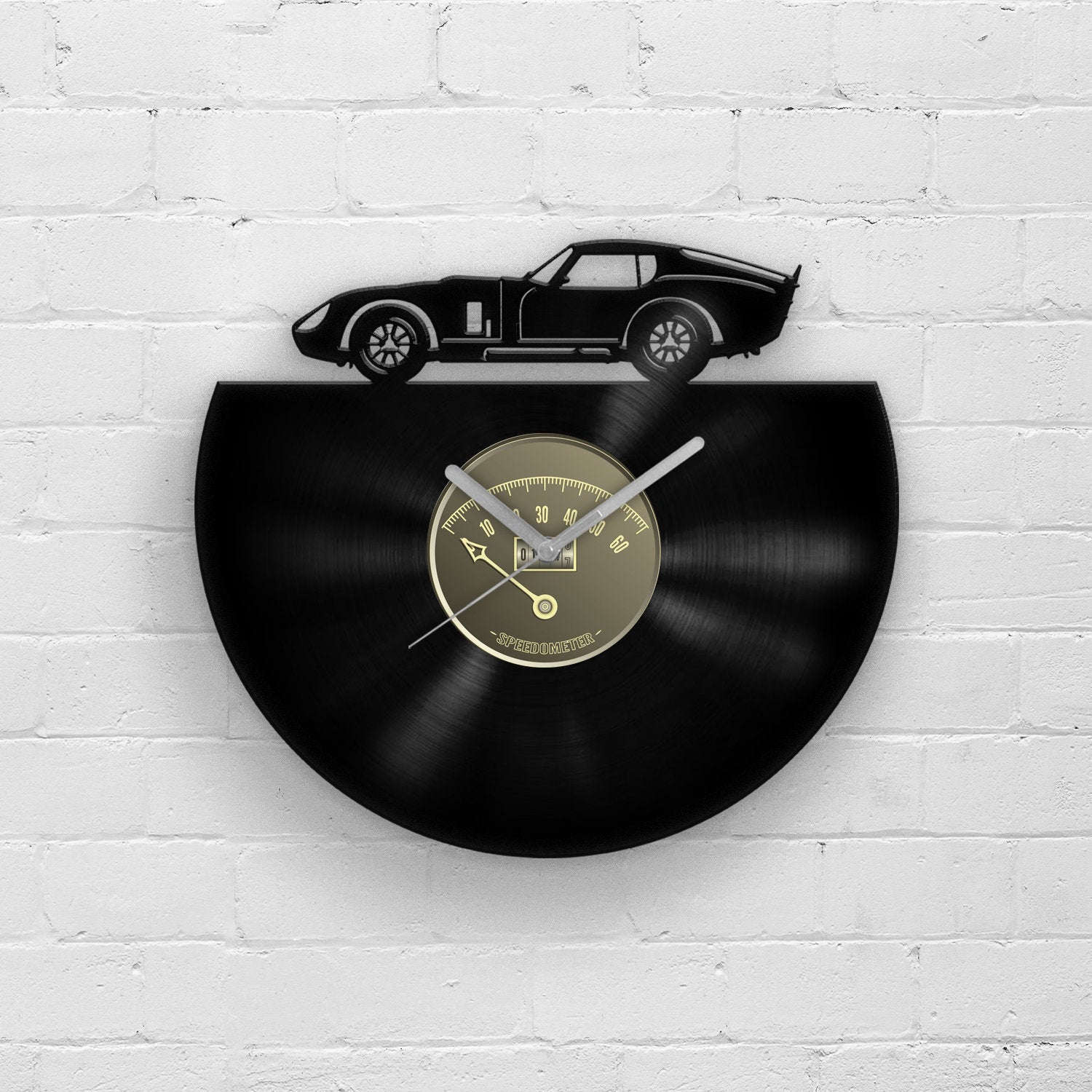 VINTAGE SPORTS CAR - Vinyl Clock 12