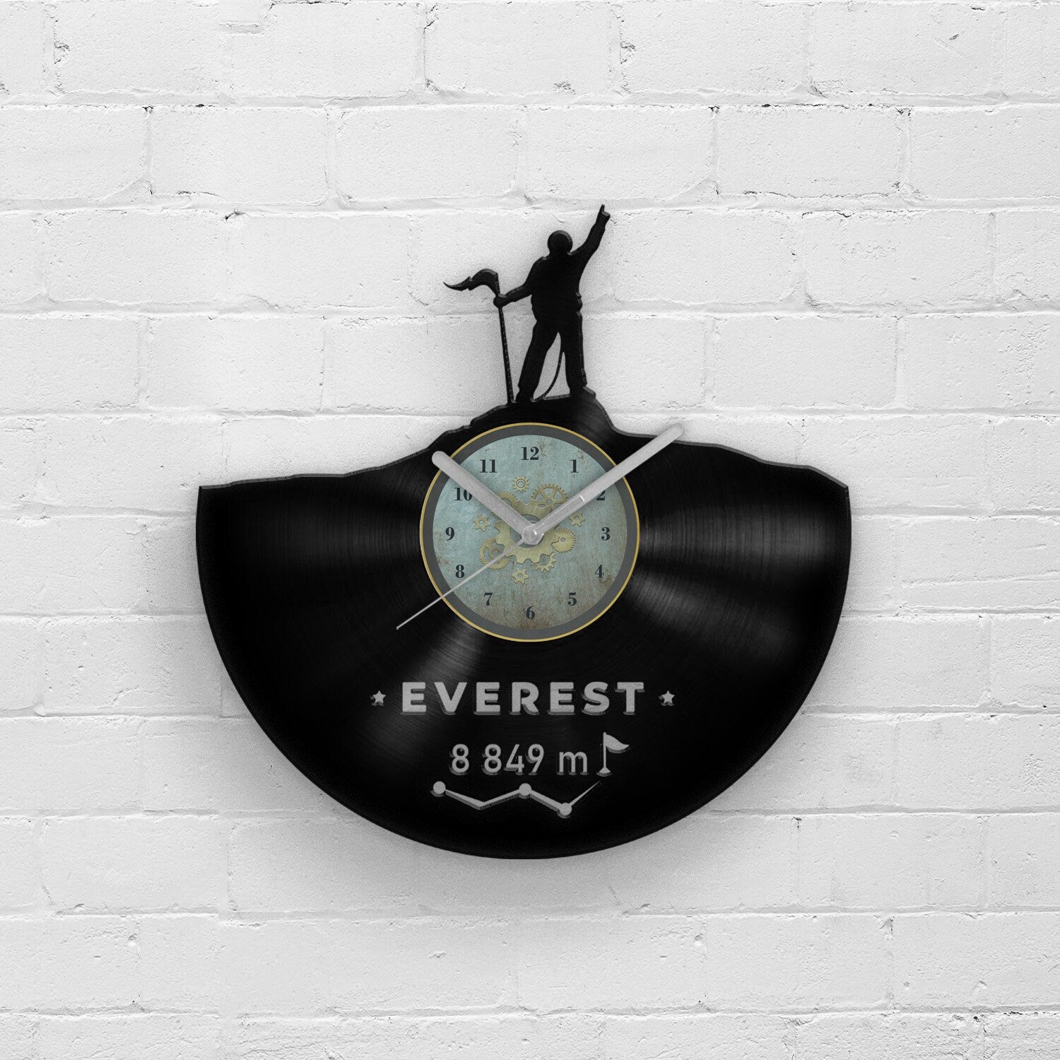 MOUNT EVEREST - GIFT FOR CLIMBERS - Vinyl Record Clock