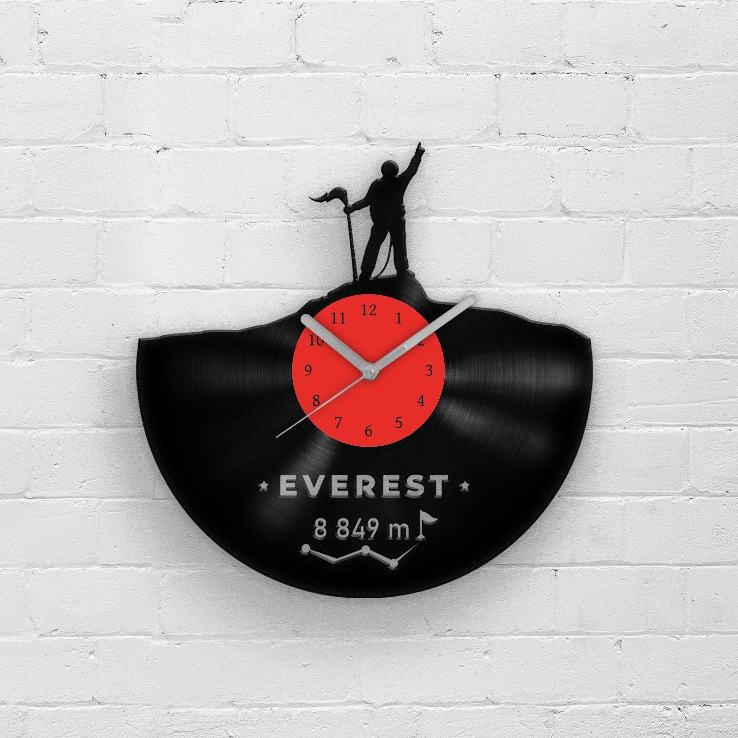 MOUNT EVEREST - GIFT FOR CLIMBERS - Vinyl Record Clock