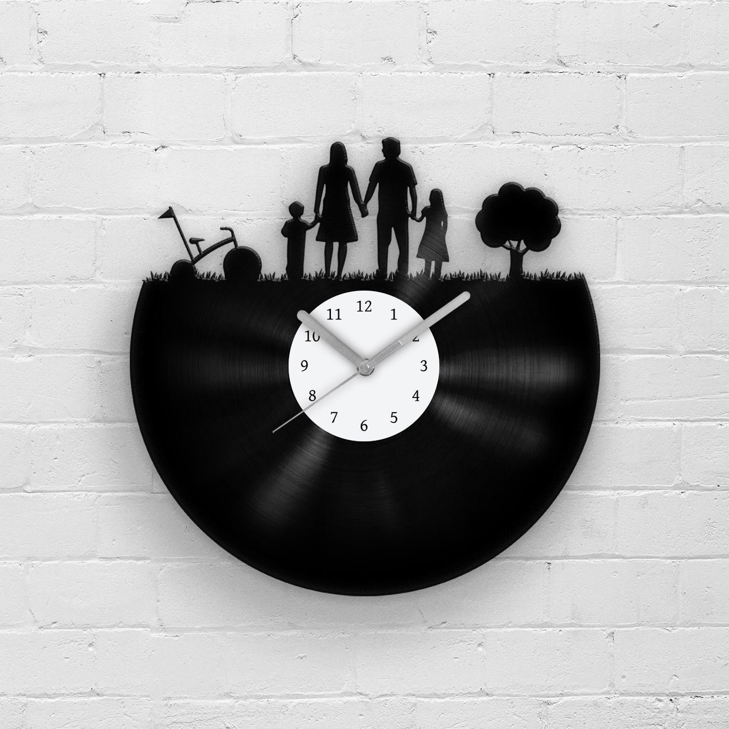 FAMILY PORTRAIT SILHOUETTE - Vinyl Record Clock