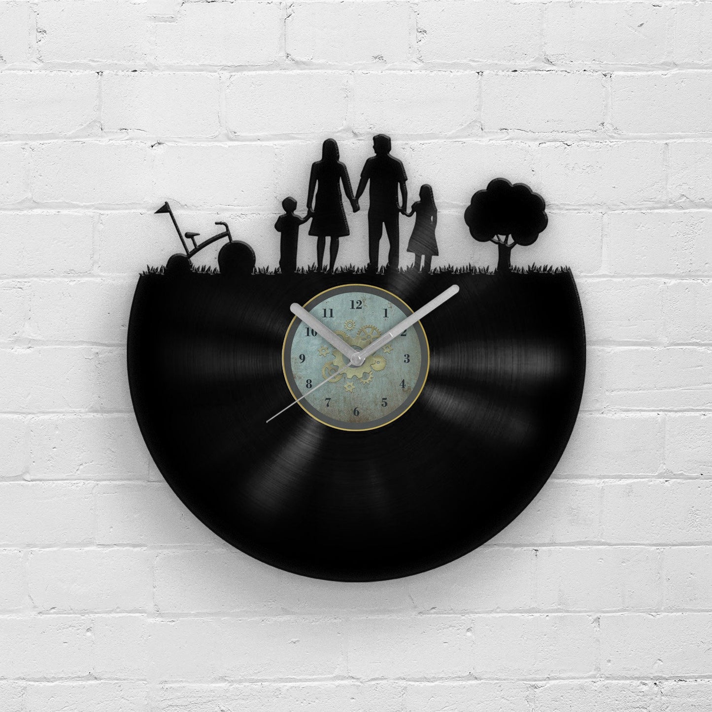 FAMILY PORTRAIT SILHOUETTE - Vinyl Record Clock