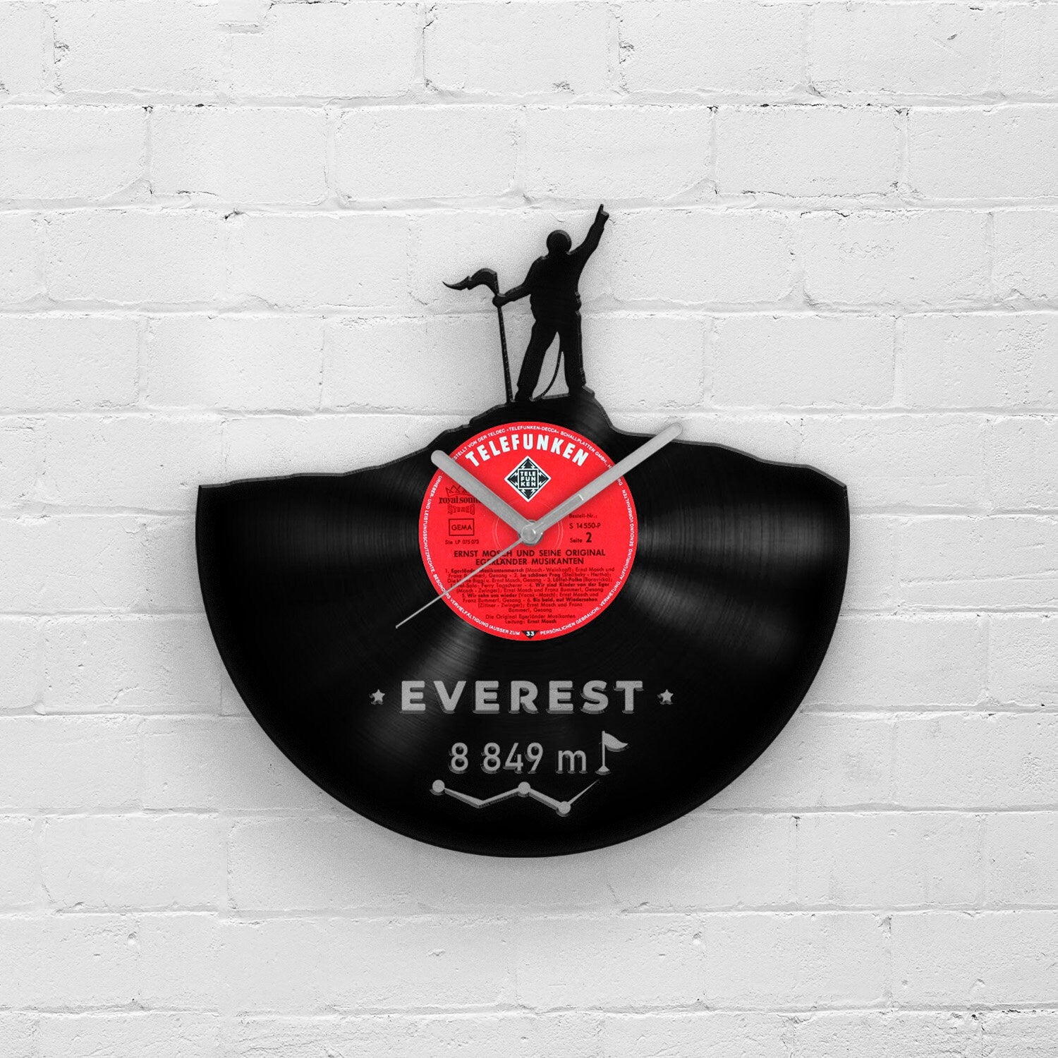 MOUNT EVEREST - GIFT FOR CLIMBERS - Vinyl Record Clock