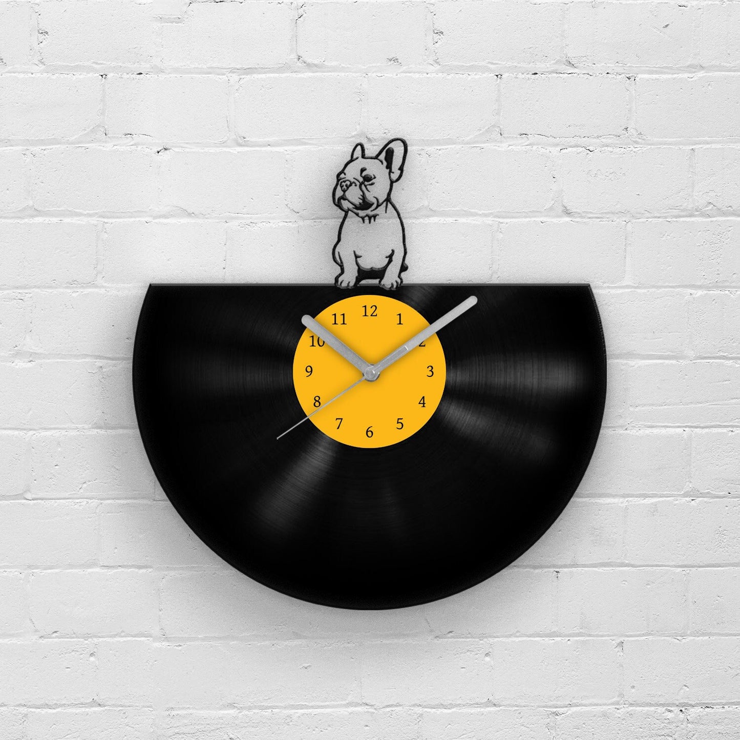 FRENCH BULLDOG PORTRAIT - Vinyl Record Wall Clock