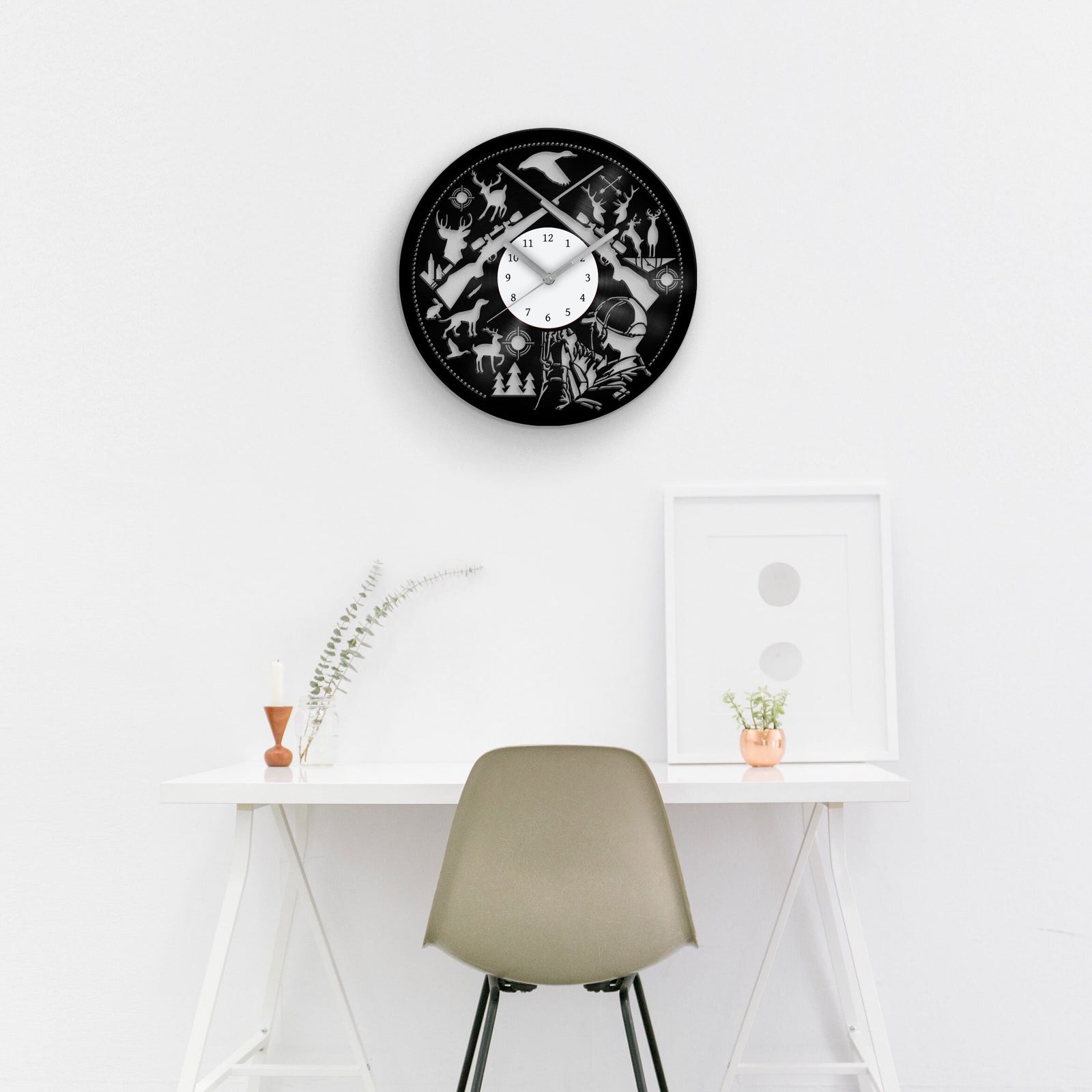 HUNTER THEMED Vinyl Record Wall Clock
