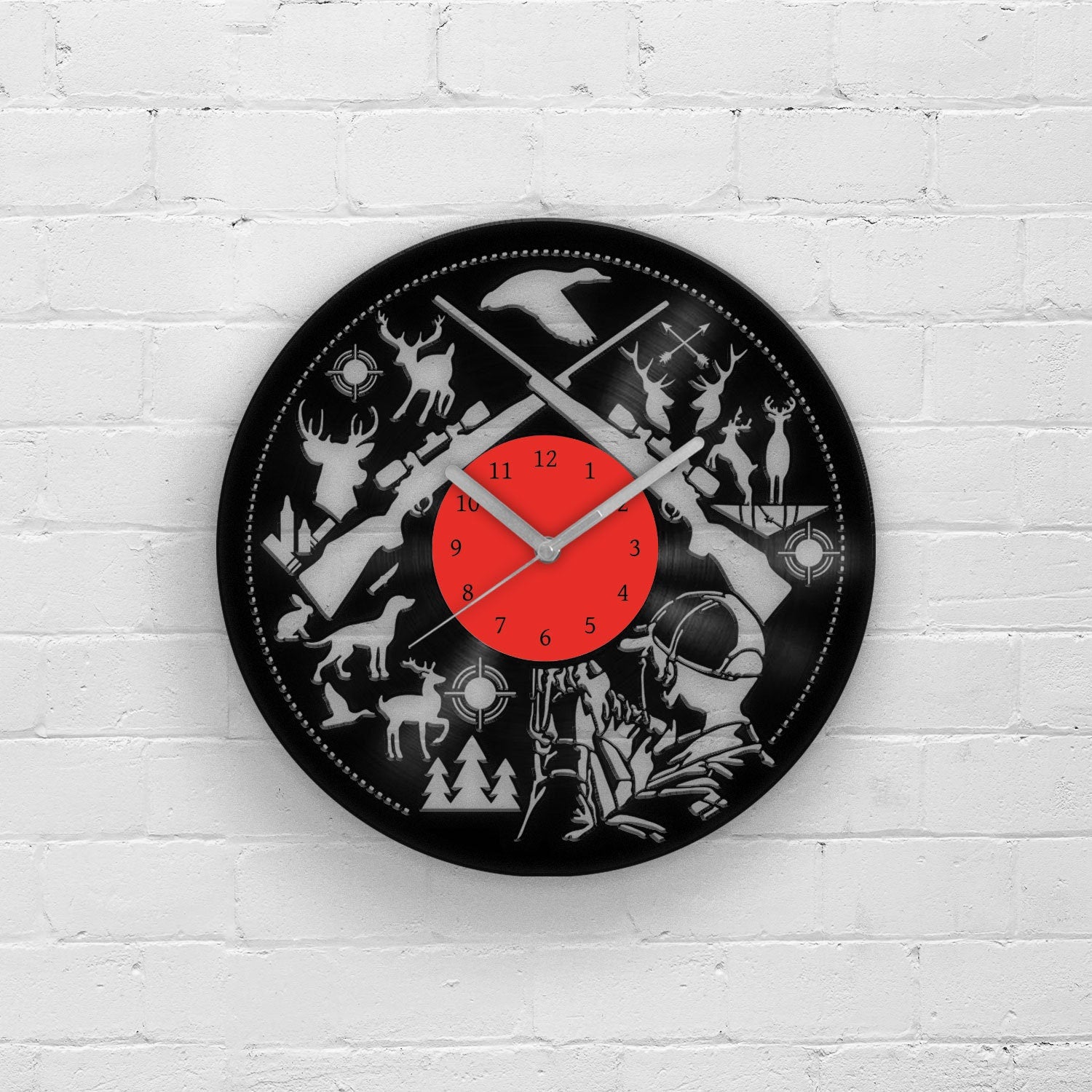 HUNTER THEMED Vinyl Record Wall Clock