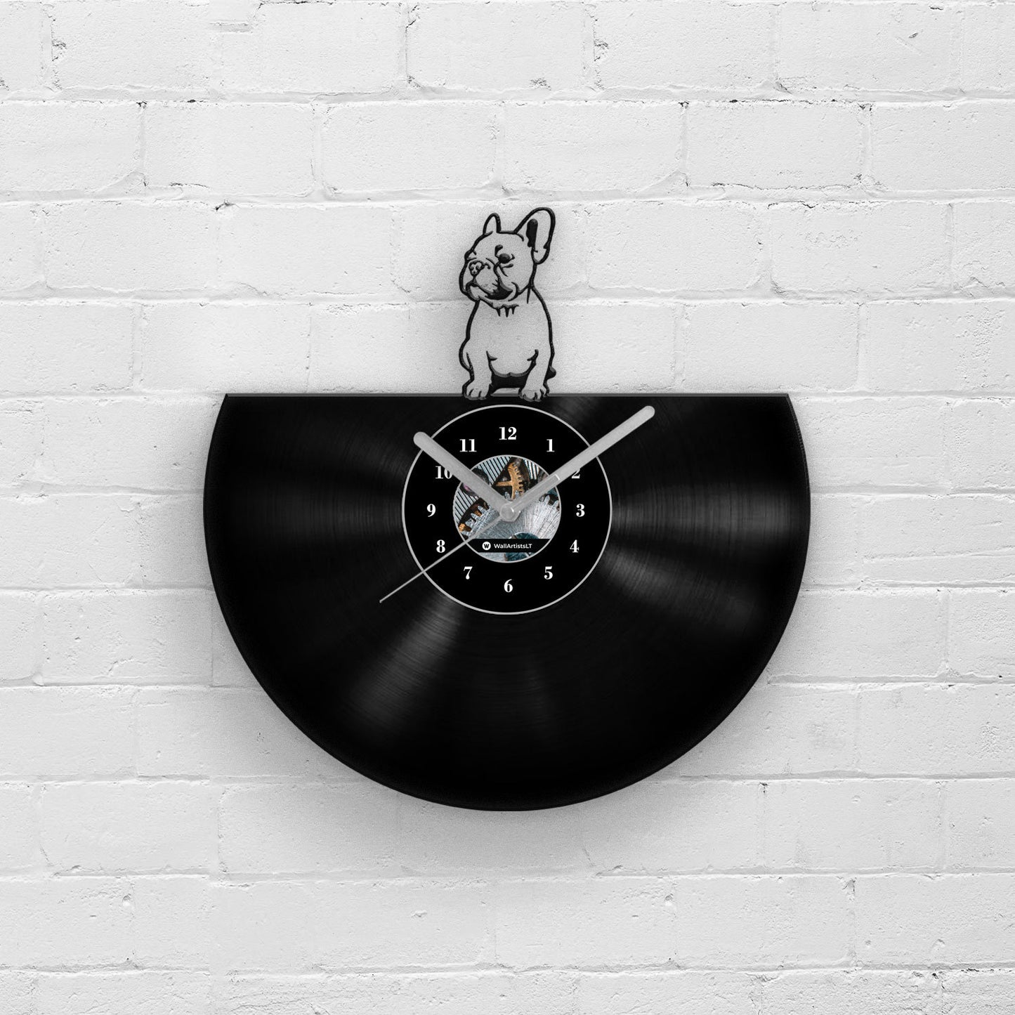 FRENCH BULLDOG PORTRAIT - Vinyl Record Wall Clock
